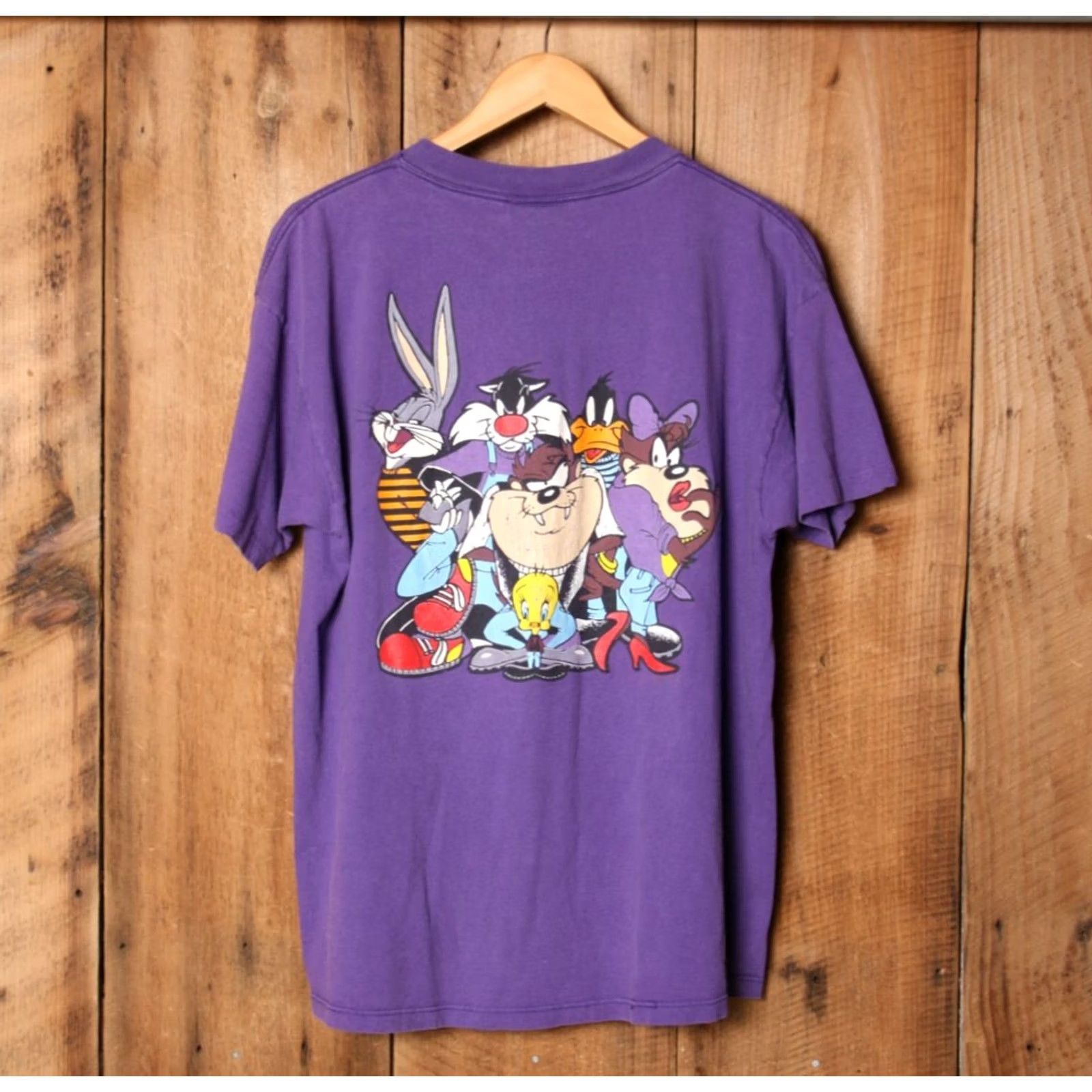 Vintage Vintage Garment Graphics Embroidered Looney Tunes T-Shirt XL Purple Crew Neck Short Sleeve Mens 1980s 90s Decade Lounge Graphic Tee Size US XL / EU 56 / 4 - 5 Thumbnail
