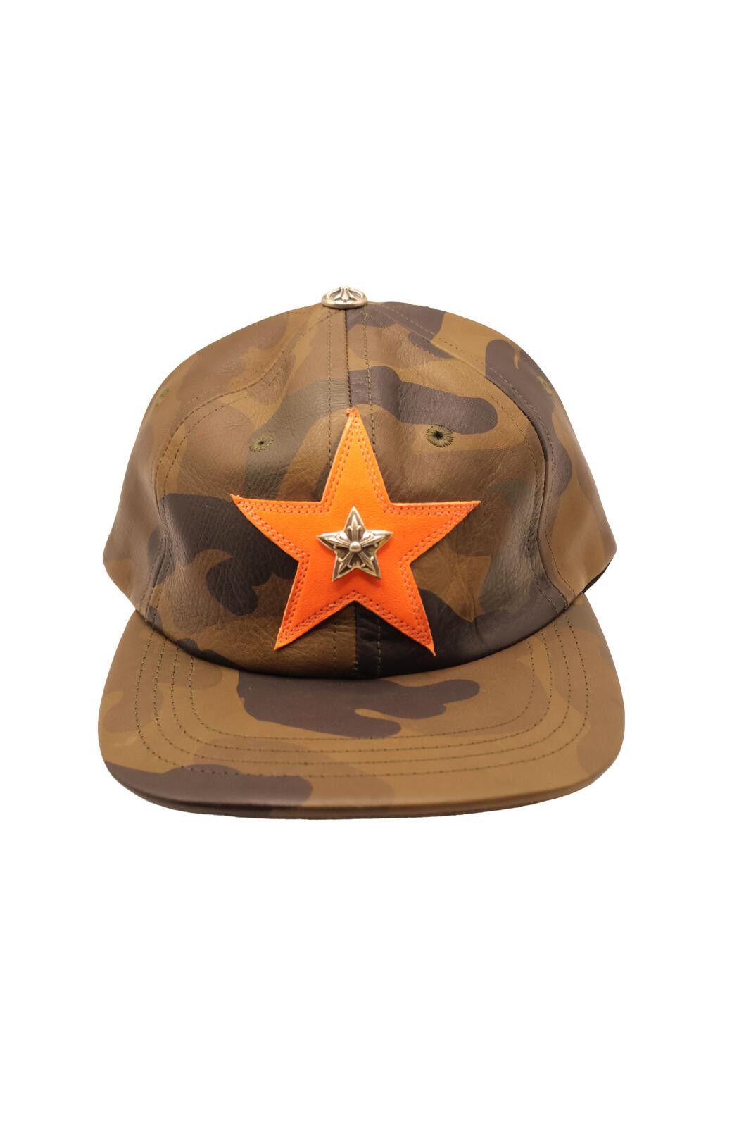 Chrome Hearts Camo Green Silver Embellished Star Patch Leather Hat Size ONE SIZE - 1 Thumbnail