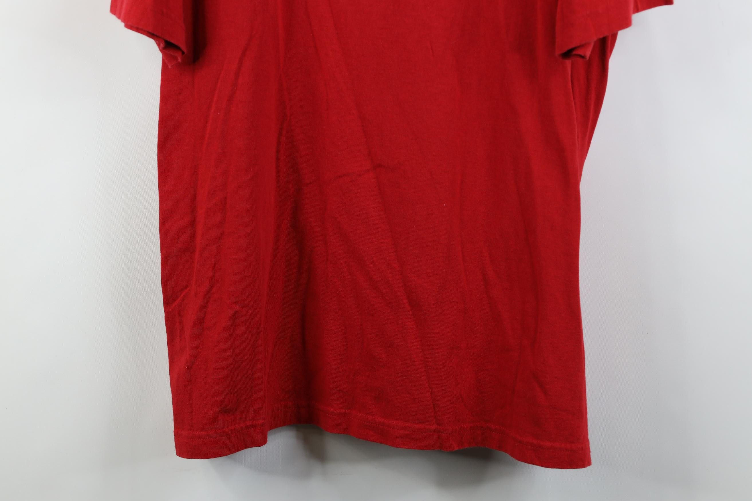 Tommy Hilfiger Vintage 90s Tommy Hilfiger Center Logo T-Shirt Red Cotton Size US XL / EU 56 / 4 - 3 Thumbnail