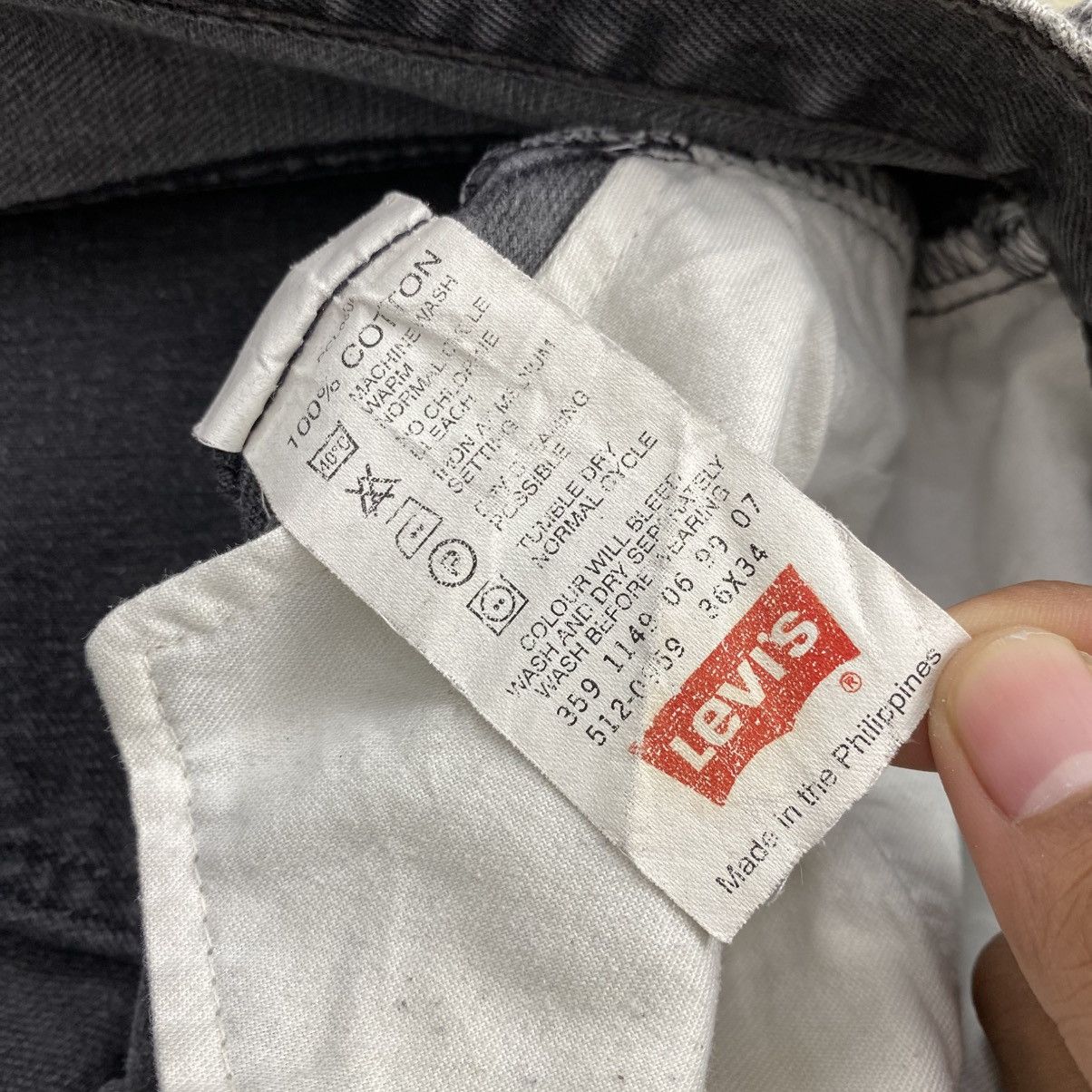 Levi's Vintage Clothing 1990s Vintage Levis 512 36x34 Black Faded Baggy Jeans Size US 35 - 6 Thumbnail
