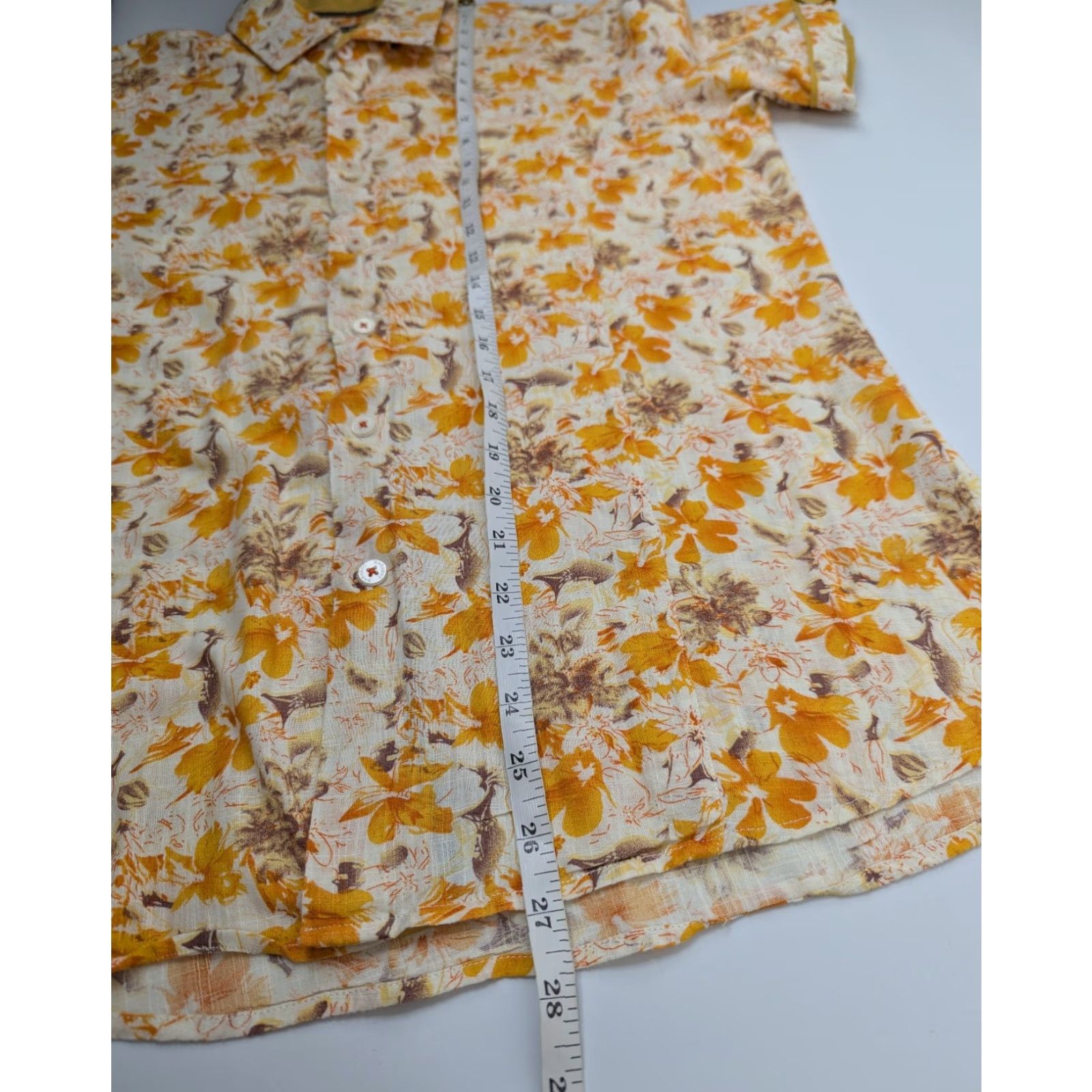 Vintage Barabas Floral Orange Button Shirt Mens M Short Sleeve Summer Cotton Shirt Size US M / EU 48-50 / 2 - 4 Thumbnail