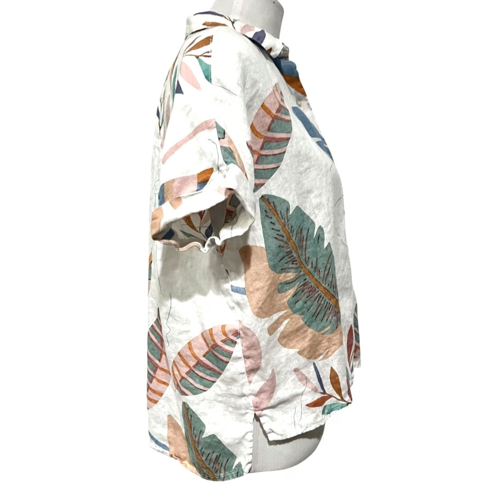 Cynthia Rowley VINTAGE Cynthia Rowley Tropical Print 100% Linen Button Up Top Women’s Sz L Shirt Women Tropical 90s Mens? Size M / US 6-8 / IT 42-44 - 5 Thumbnail