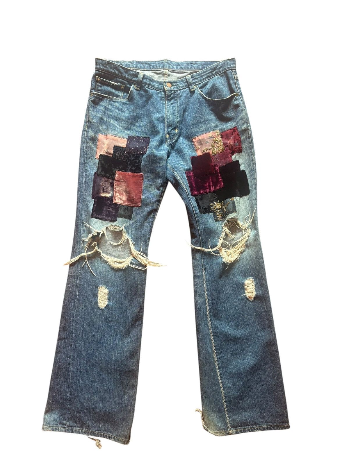 パンツ number(n)ine patchwork damage denim 04aw Number (N)ine Number (N)ine AW03 “Touch Me Im Sick” Patchwork