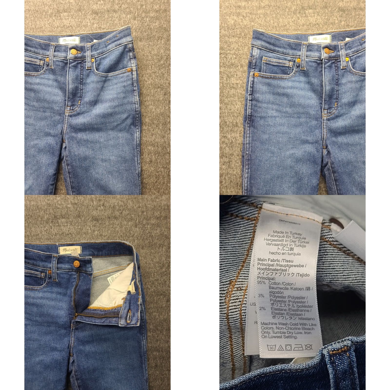 Madewell Madewell Jeans Womens 25x29 Stovepipe Slim Fit Straight Leg High Rise Distressed Blue Denim Size 42" / US 20 - 8 Thumbnail
