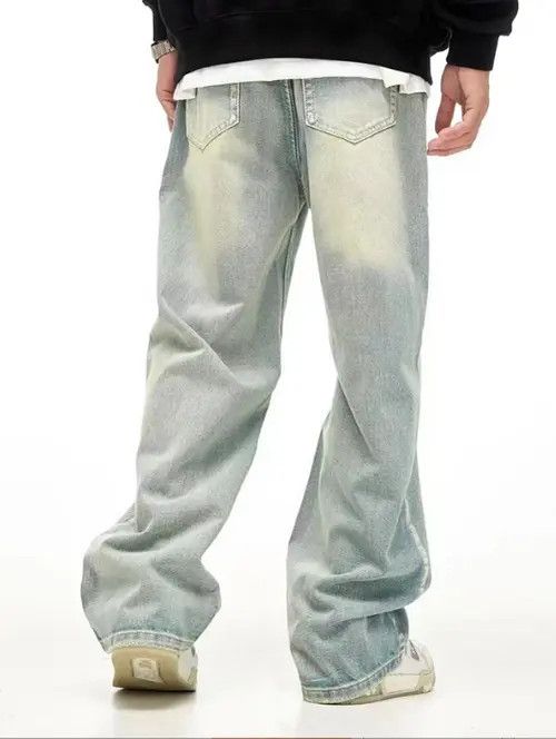 Japanese Brand × Jean Retro washed distressed men's light blue loose casual jeans Size US 34 / EU 50 - 3 Thumbnail
