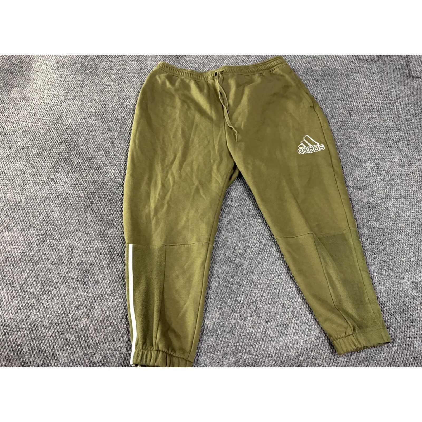 Adidas Adidas Sweatpants Womens 2X Green Fleece Joggers 3 Stripes Athletic Pants Size 40" / US 18 - 2 Thumbnail