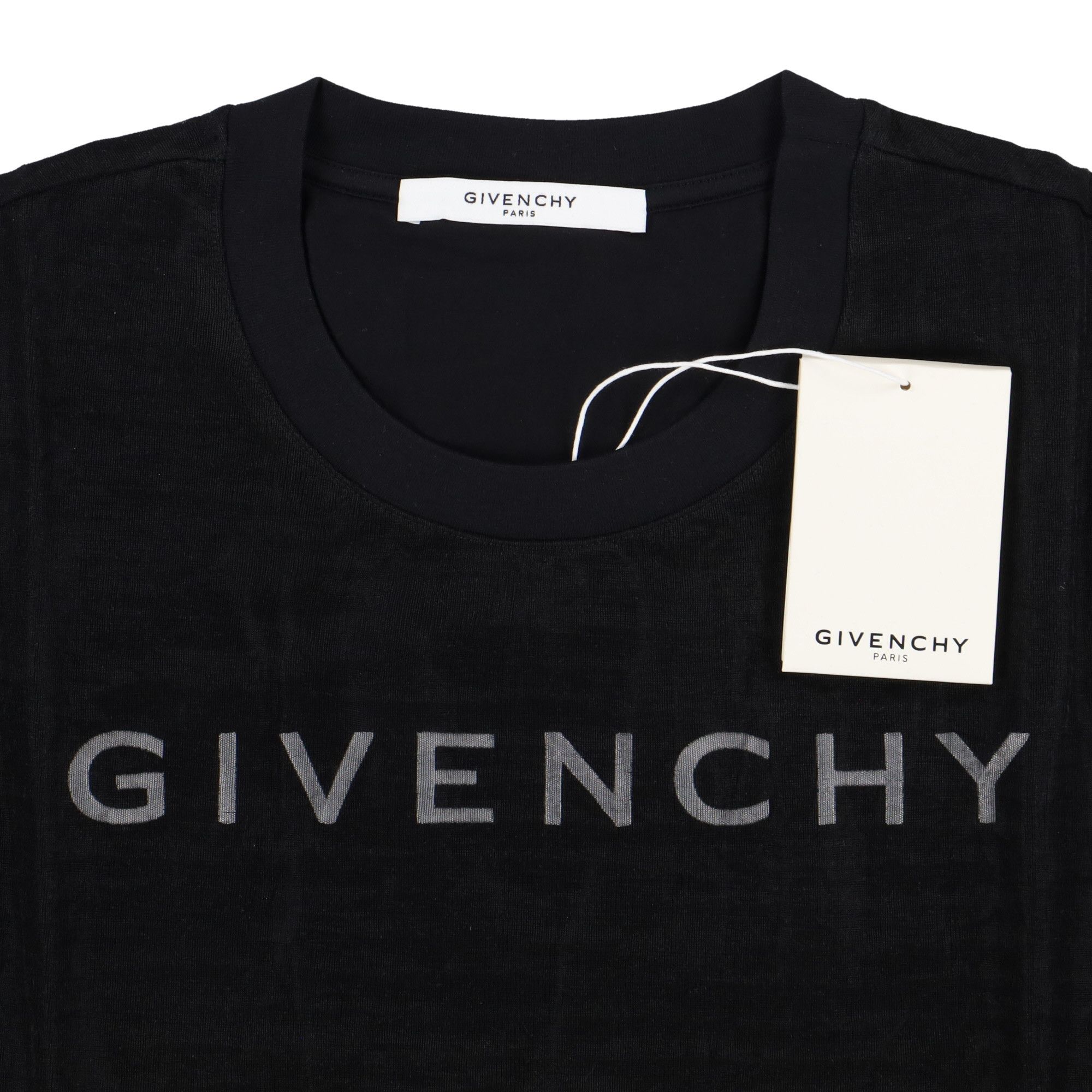 Givenchy Black Embroidered Logo Mesh Overlay Oversized T-Shirt Size US L / EU 52-54 / 3 - 4 Thumbnail