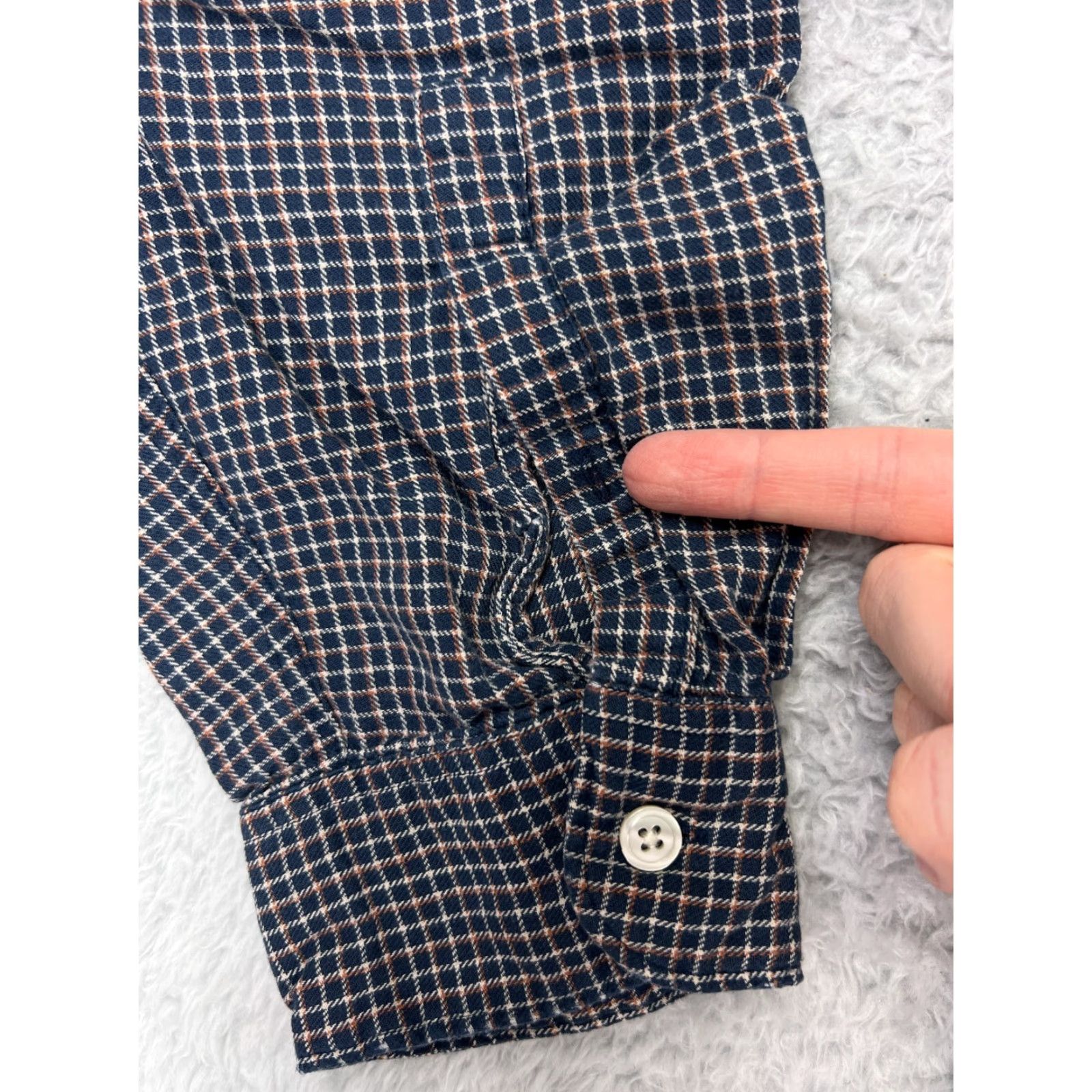 J.Crew J.CREW Button-Up Shirt Mens Large Blue Beige Red Plaid 100% Cotton Pocketed Fall Season Comfortable Casual Workwear Mens L Blue Plaid Shirts Size US L / EU 52-54 / 3 - 3 Thumbnail