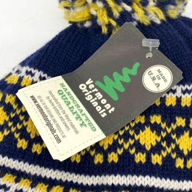 Vintage Vermont Beanie Navy Wool Fleece Toboggan Hat Unisex One Size New With Tags Mens Womens Size US M / EU 48-50 / 2 - 4 Thumbnail