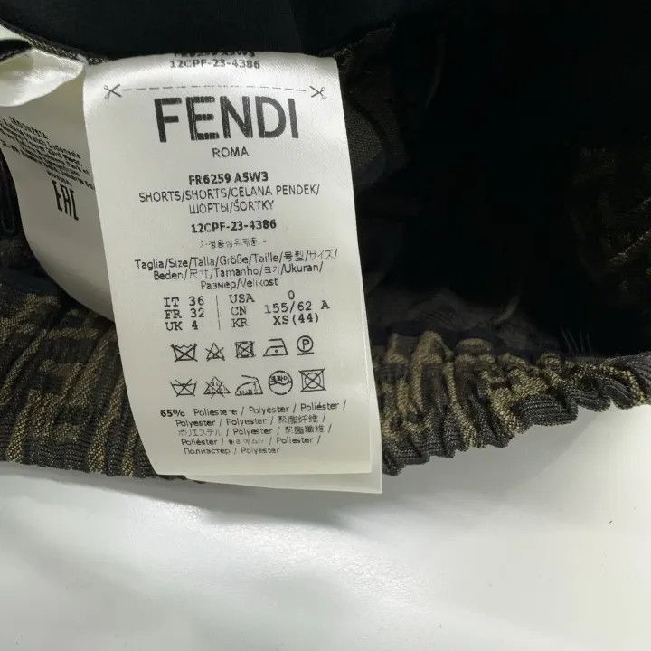 Fendi Fendi Brown Logo Print Relaxed Shorts -2508 Size 35" - 4 Thumbnail