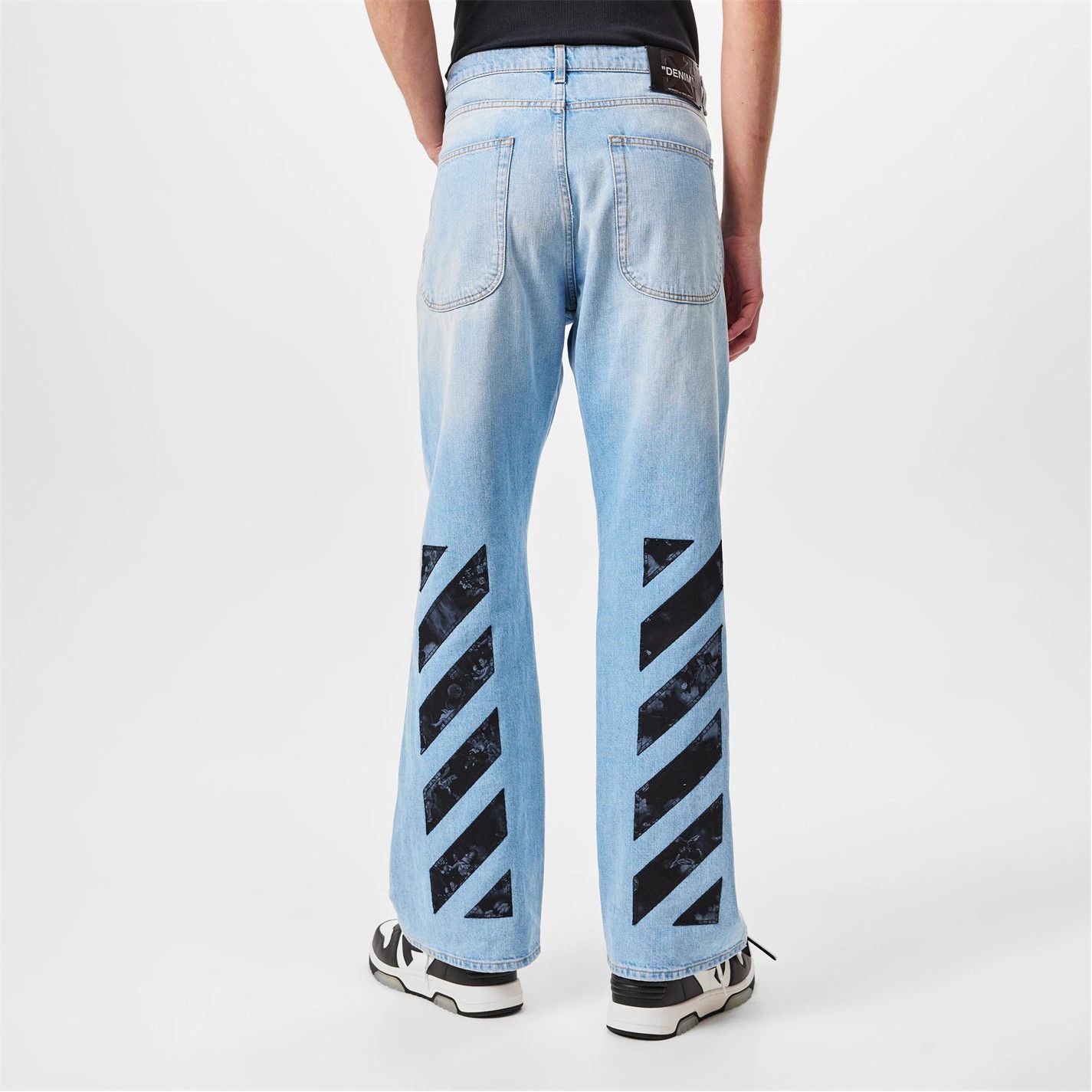Off-White o1g2r1mq0326 Diag Relax Relaxed Straight Leg Jeans in Blue Size US 34 / EU 50 - 4 Thumbnail