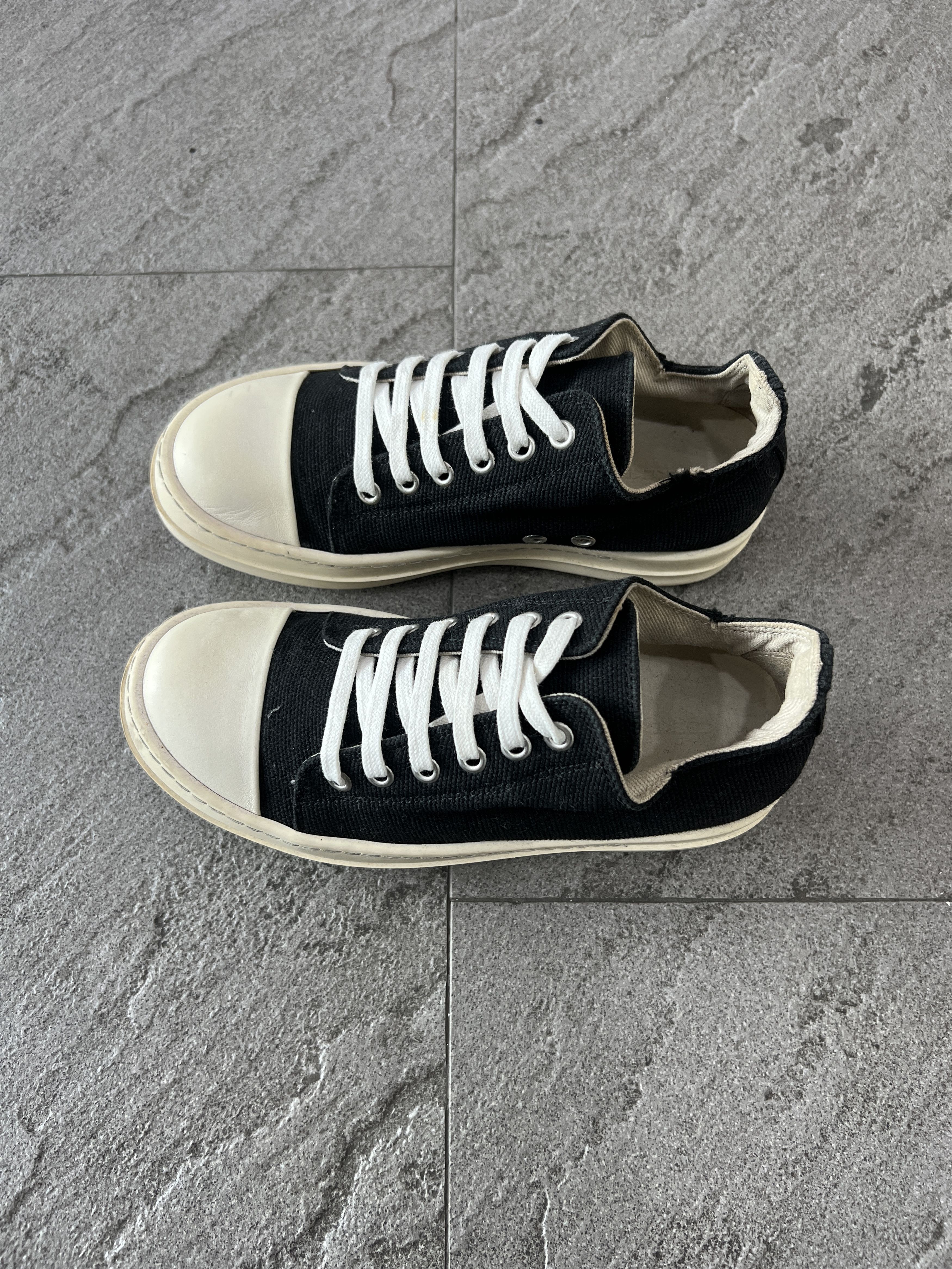 Rick Owens Drkshdw Rick Owens DRKSHDW Low Ramones Black Canvas Size US 5.5 / IT 35.5 - 4 Thumbnail