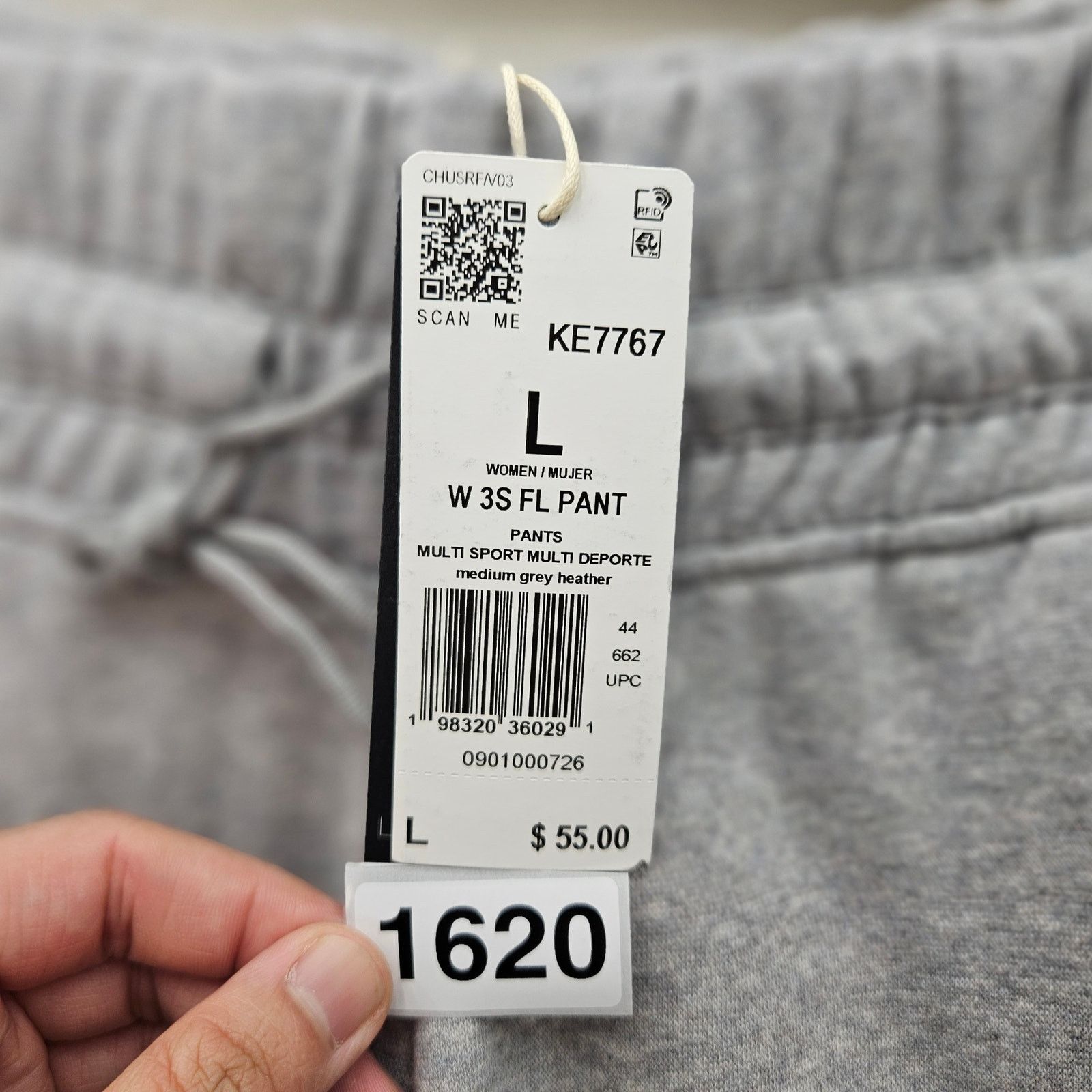 Adidas ADIDAS WOMEN'S LARGE 3 STRIPE HEATHER GREY JOGGER PANTS NWT Size 30" / US 8 / IT 44 - 4 Thumbnail