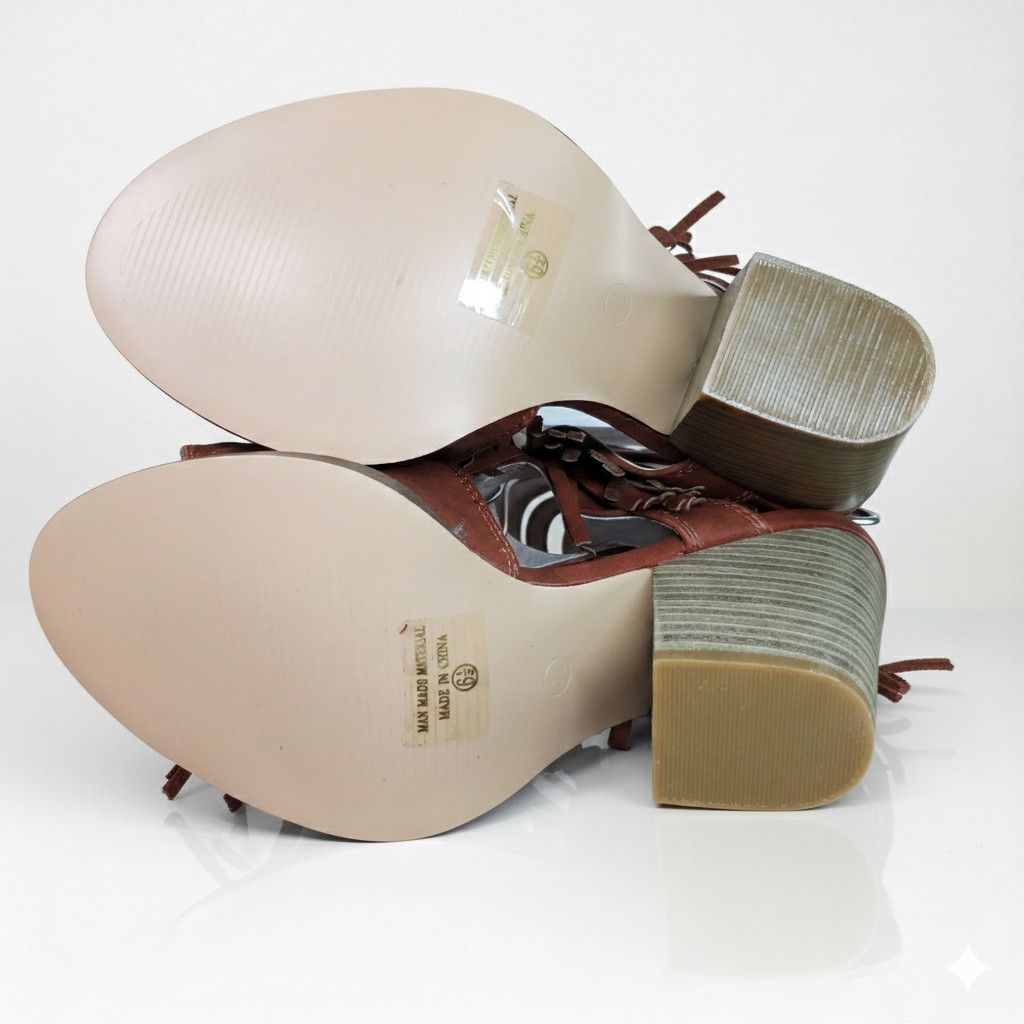 Other Nature Breeze Size 6.5 Brown Tan Sandal Block Vegan Leather Size US 6.5 / IT 36.5 - 7 Thumbnail