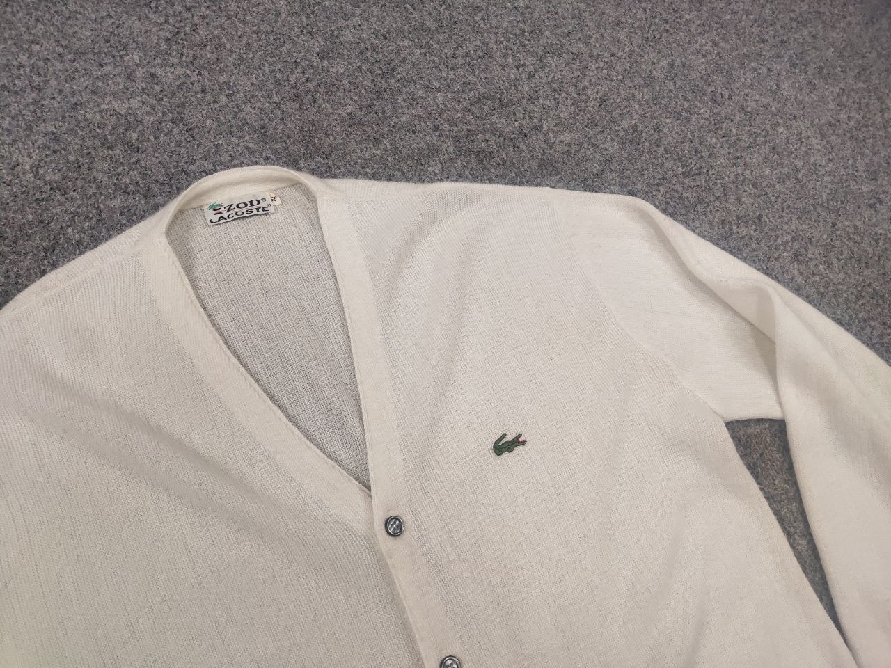 Lacoste Rare Vintage 80's Lacoste Izod Logo White Cardigan Sweater Size US XL / EU 56 / 4 - 7 Thumbnail