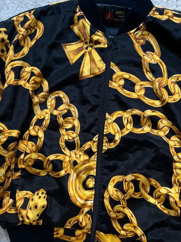 Other AppleParis Vintage 90s Chain Bomber Jacket Boxy Sz S Size US S / EU 44-46 / 1 - 2 Thumbnail