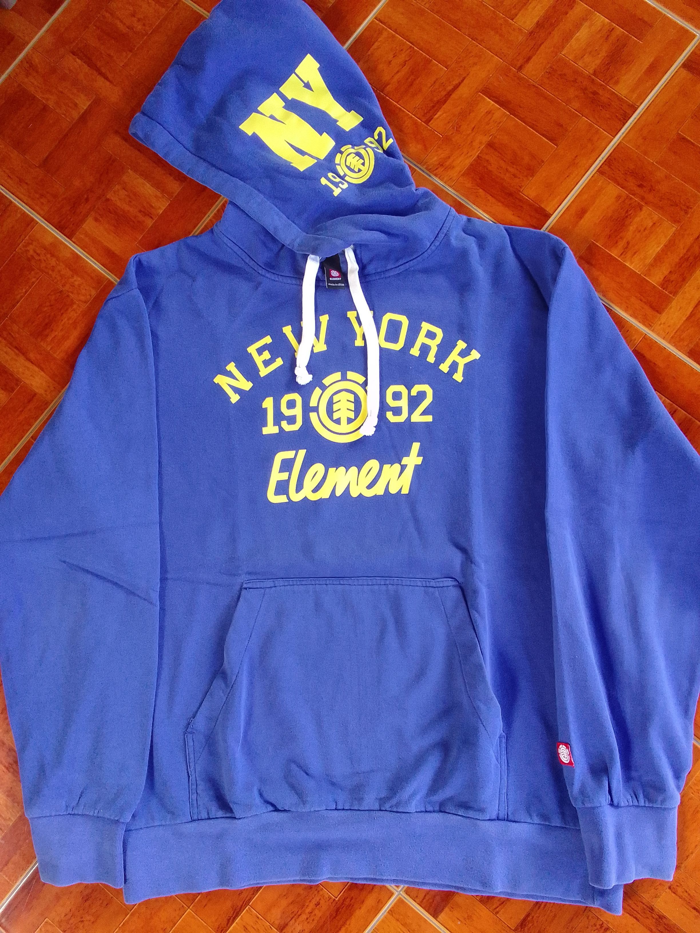 image of Element Skateboards New York 1992 Blue Hoodie, Men's (Size XL)