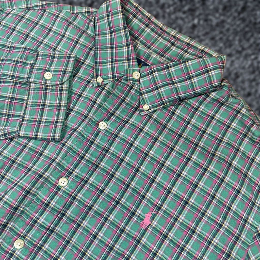 Polo Ralph Lauren Polo Ralph Lauren Button Shirt Mens 2XL Plaid Check Long Sleeve Thick Pink Size US XXL / EU 58 / 5 - 1 Thumbnail