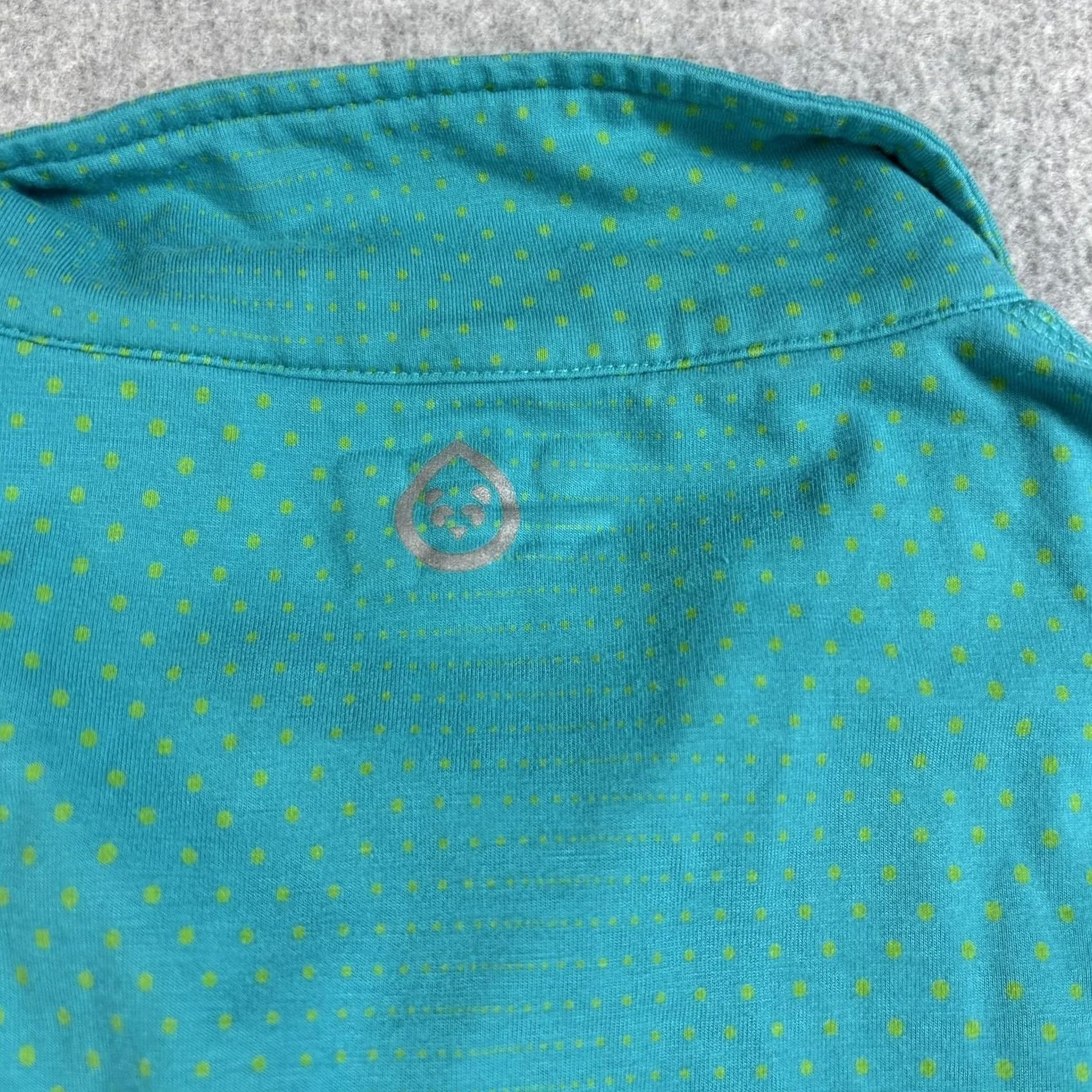 Vintage tasc Performance 1/4 Zip Shirt Women Medium Green Polka Dot Bamboo Athletic Hike Size M / US 6-8 / IT 42-44 - 7 Thumbnail