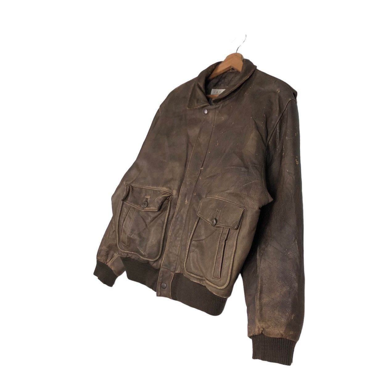 Japanese Brand 🔥Vtg Genuine Leather Jacket Bomber Harajuku Mother Map Size US L / EU 52-54 / 3 - 2 Thumbnail