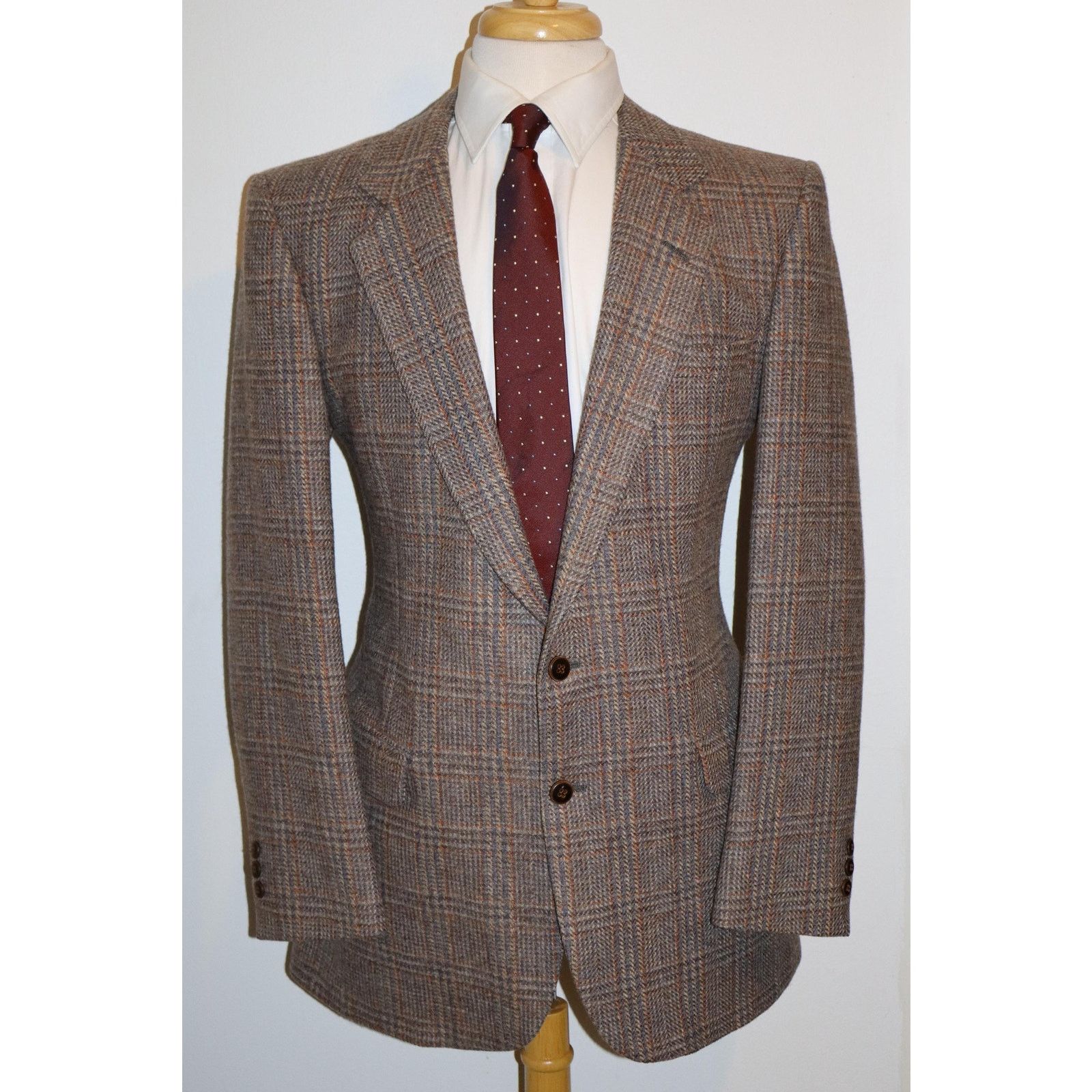 Pierre Cardin 40L Vintage 70s Pierre Cardin Windowpane Tweed Blazer Size 40L - 2 Thumbnail