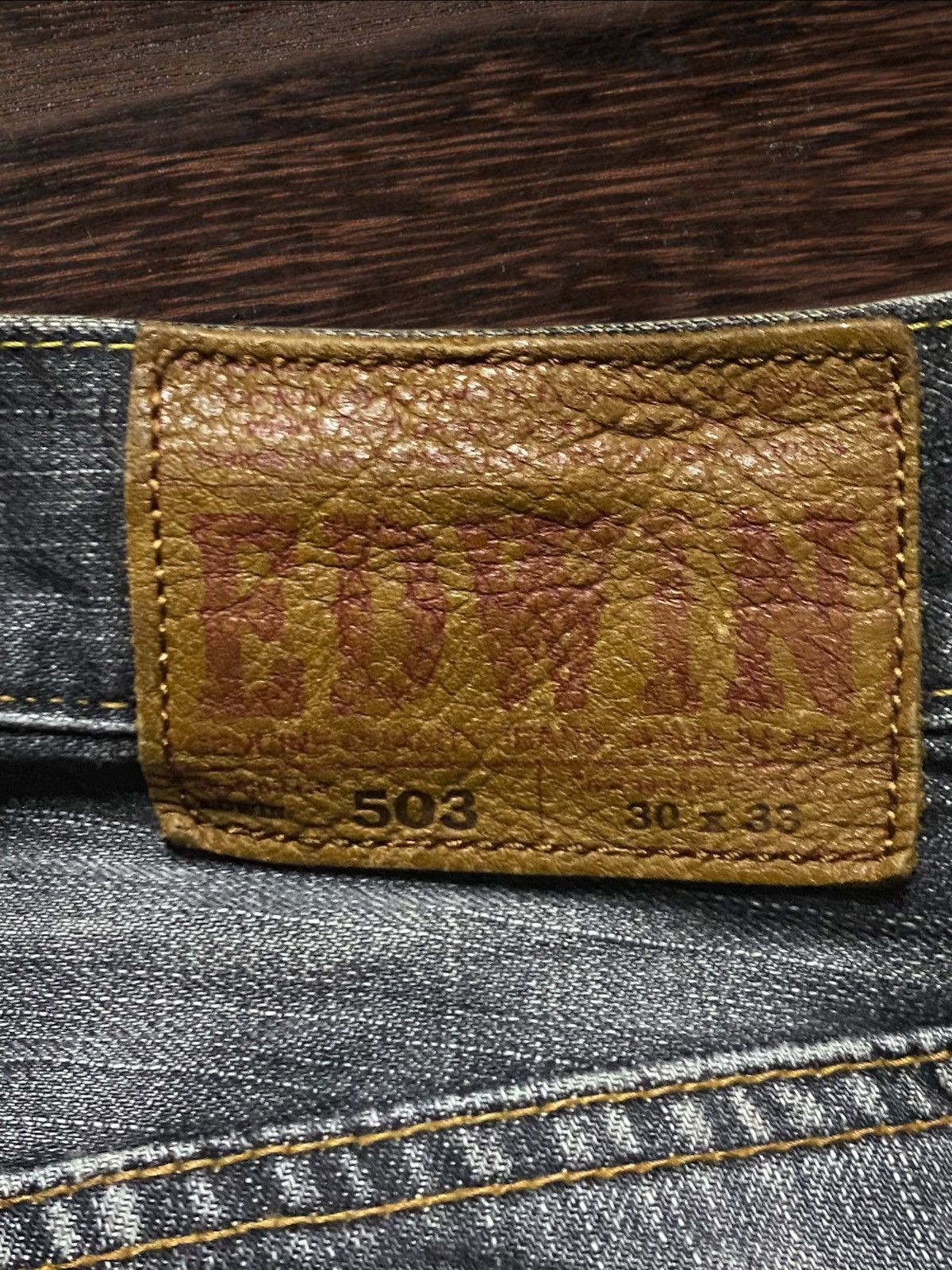 Japanese Brand Edwin 503 Denim Acid Wash Stain Distressed Loose Jeans Size US 30 / EU 46 - 19 Thumbnail