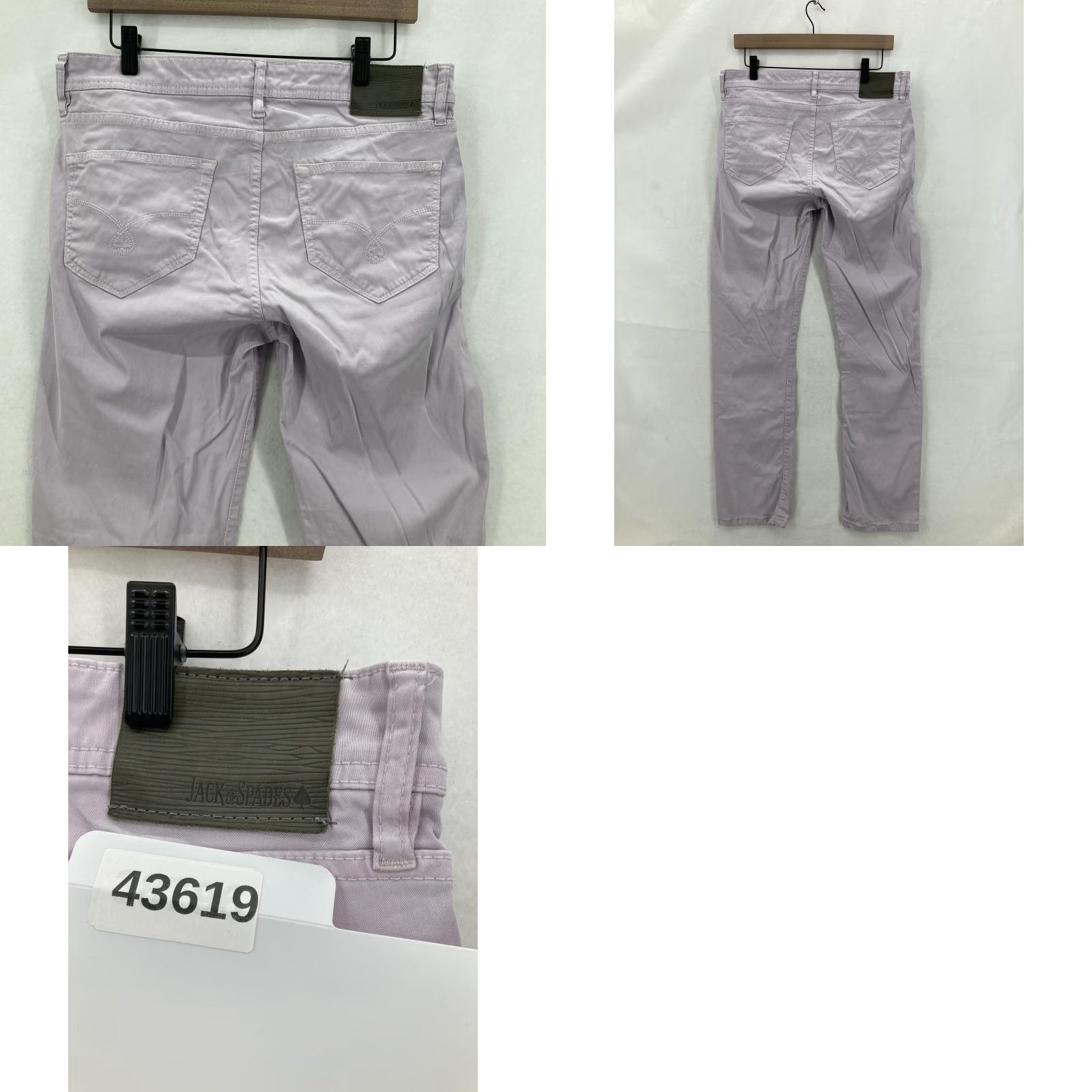 Vintage Jack of Spades Pants Mens 33x32 Lavender Straight Leg Stretch 5 Pocket Twill Size US 33 - 9 Thumbnail