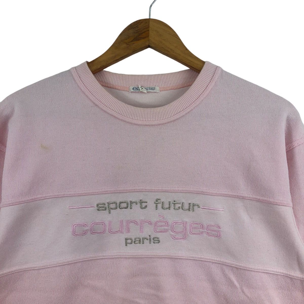 Courreges × Vintage Vintage COURREGES Paris Sweatshirt Big Logo Embroidered Size L / US 10 / IT 46 - 2 Thumbnail
