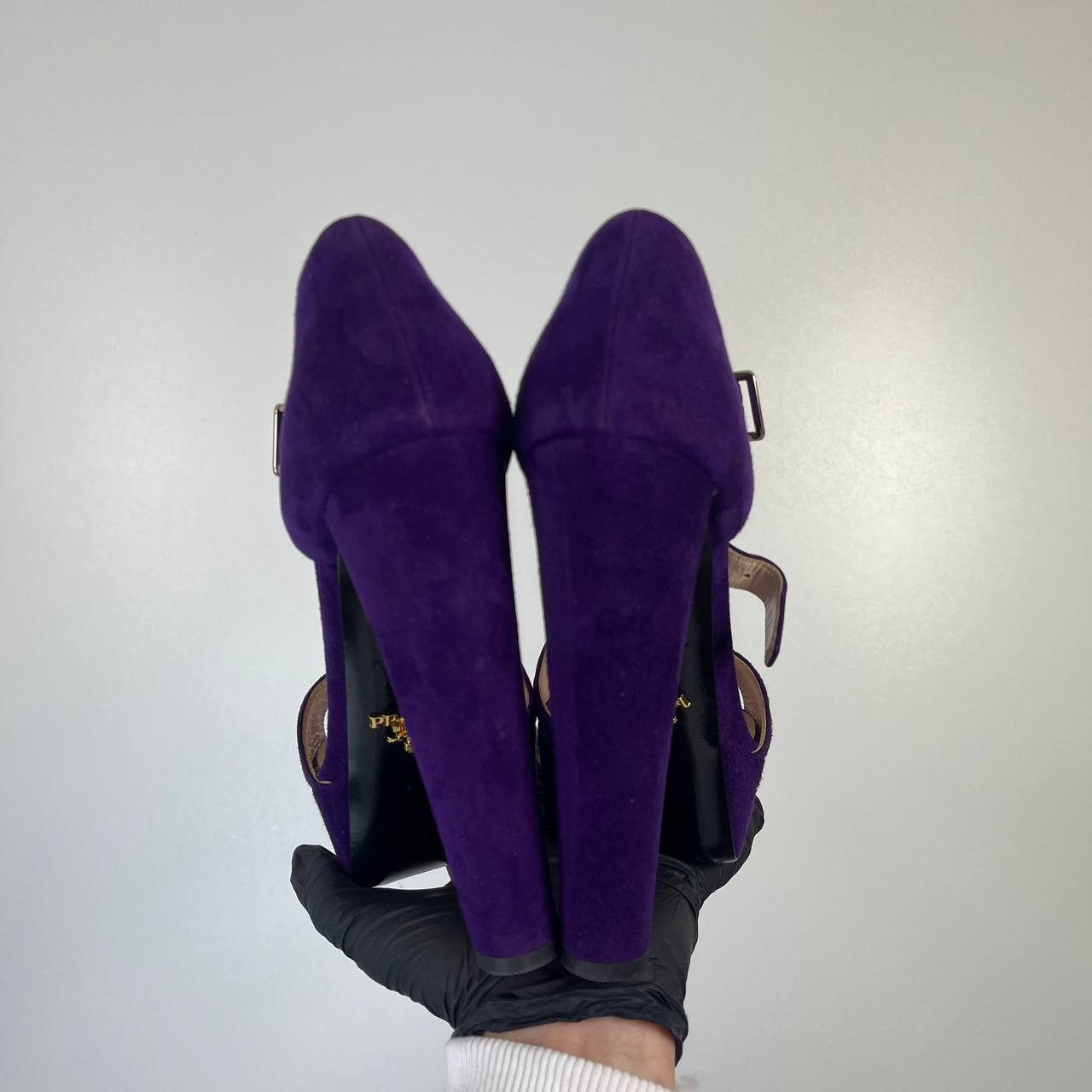 Prada Prada Purple Suede Platform High Heel Sandals Size 37.5 Size US 7.5 / IT 37.5 - 10 Thumbnail