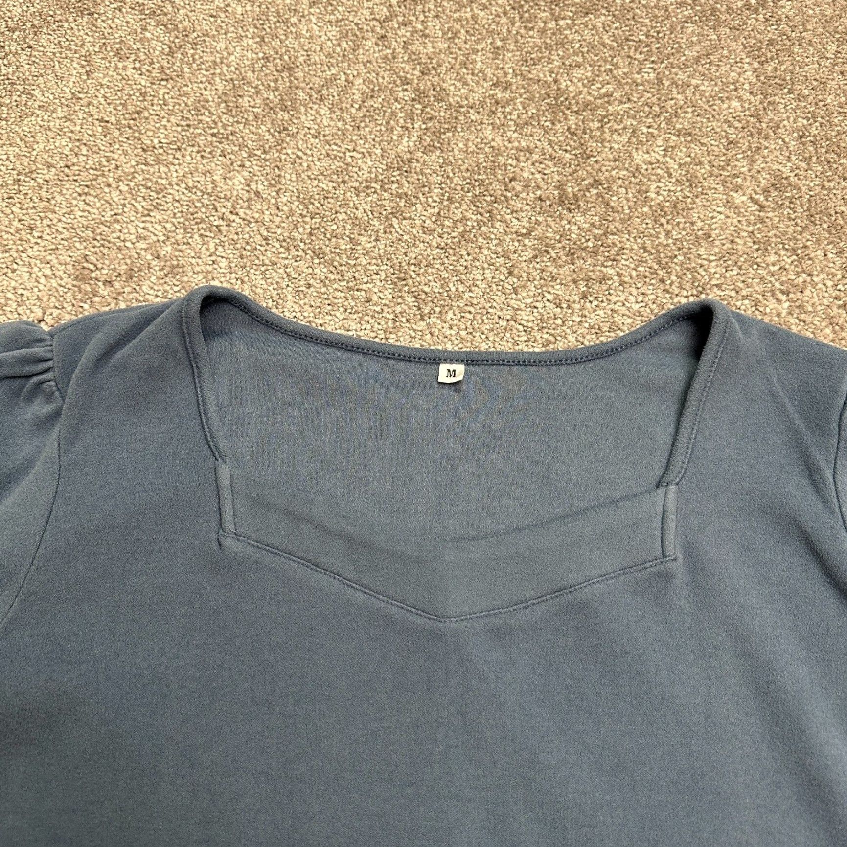 Vintage Unbranded T-Shirt M Blue Puff Sleeve Long Sleeve Casual Cotton Womens Size M / US 6-8 / IT 42-44 - 3 Thumbnail