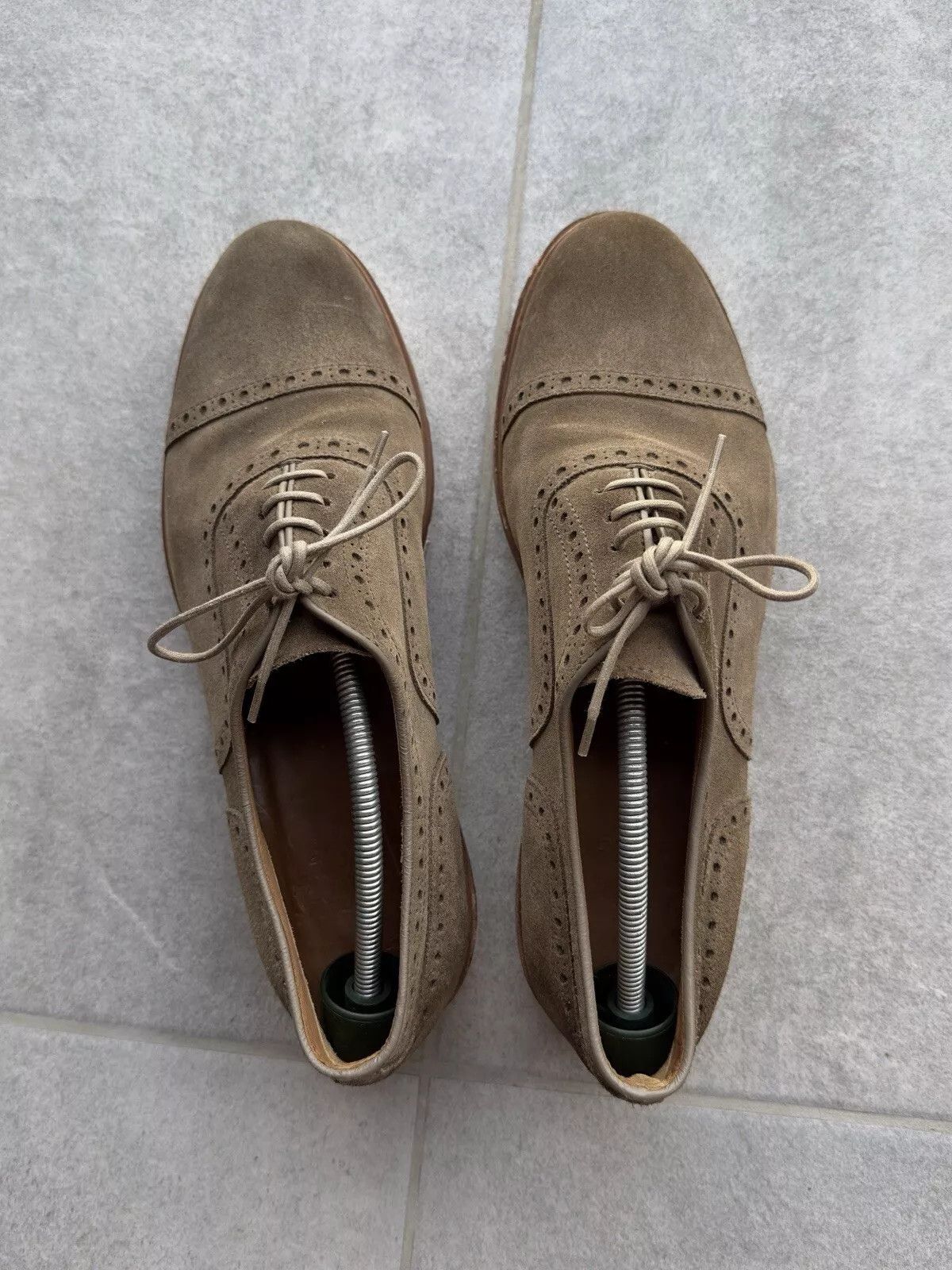 Doucal's Doucal's Doucals Italy Brogue Oxford Mens Dress Shoes Suede Size US 11 / EU 44 - 5 Thumbnail