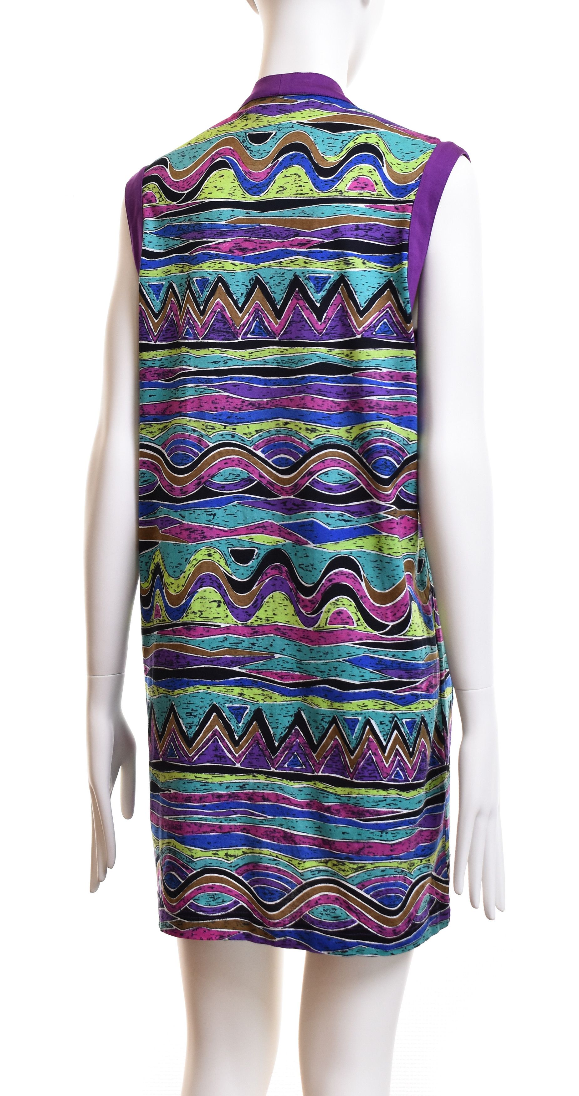 Missoni VINTAGE MISSONI MARE Zig Zag Waves Cotton Tunic Cardigan Size L / US 10 / IT 46 - 6 Thumbnail