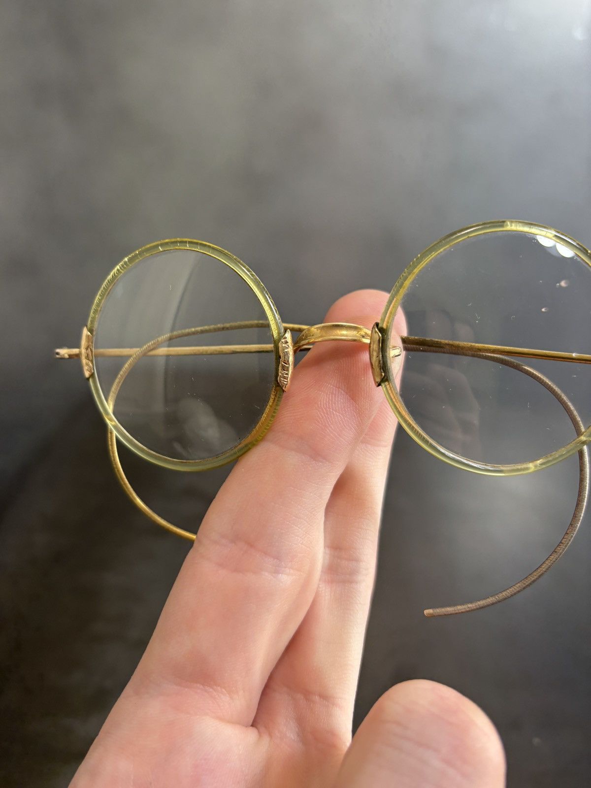 Shuron Antique Eyeglasses 1910s Shur-On Optical Gold F Round Frames Size ONE SIZE - 13 Thumbnail