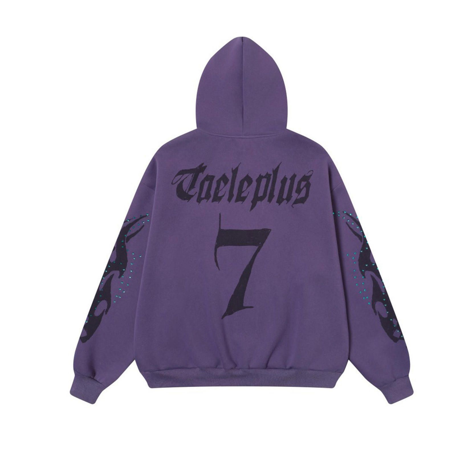 Other Tribal Flame Rhinestone Embellished Graphic Zip Hoodie Size US L / EU 52-54 / 3 - 2 Thumbnail