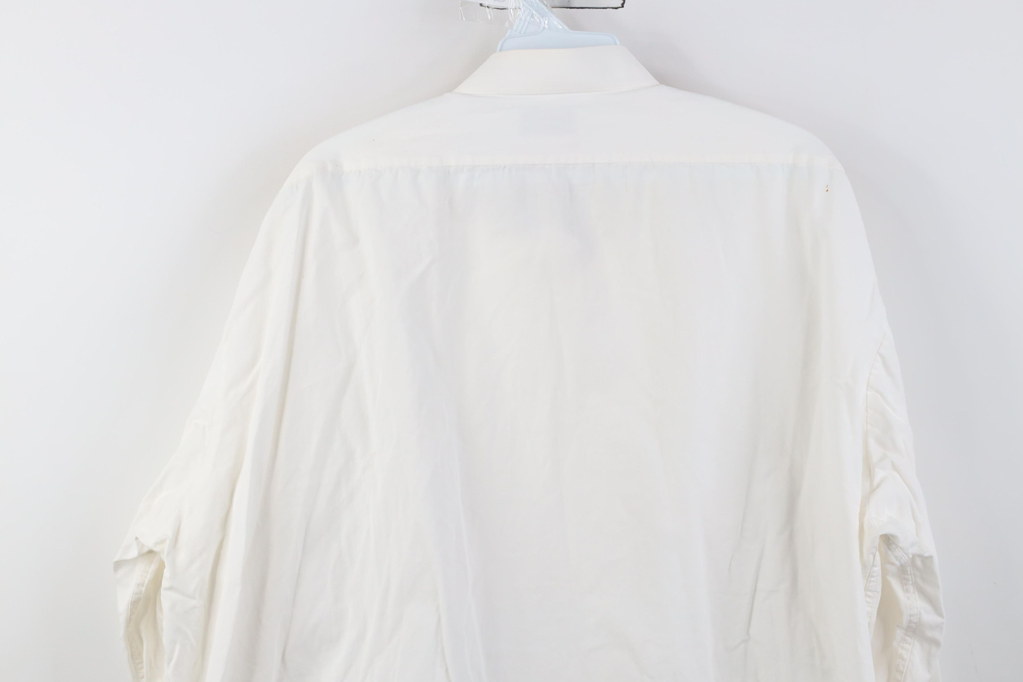 Vintage Vintage 90s Ruffled Prom Wedding Button Shirt White Cotton Size US XXL / EU 58 / 5 - 12 Thumbnail