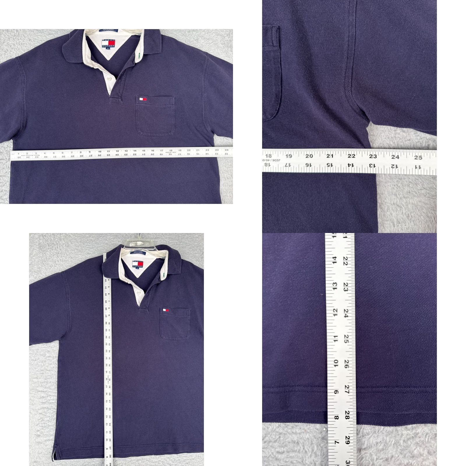 Tommy Hilfiger Tommy Hilfiger Polo Shirt Men XL Blue Short Sleeve Cotton Slim Fit Bag Pocket Buttoned Collar Shirt Size US XL / EU 56 / 4 - 8 Thumbnail