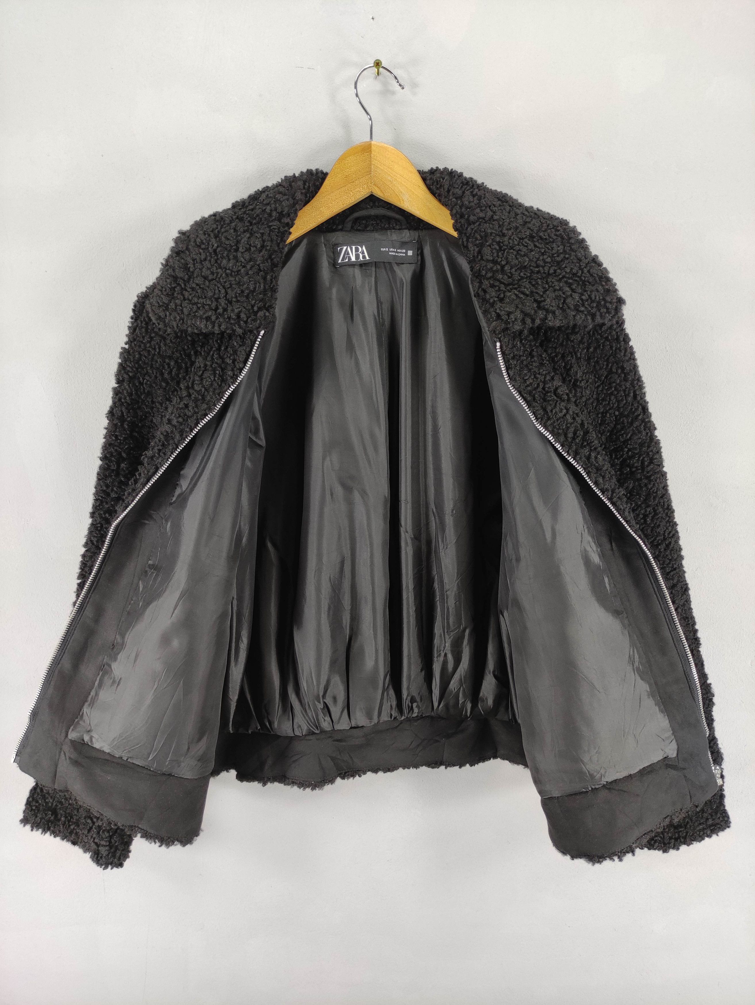 Zara Zara Black Sherpa Jacket Zipper Size S / US 4 / IT 40 - 3 Thumbnail