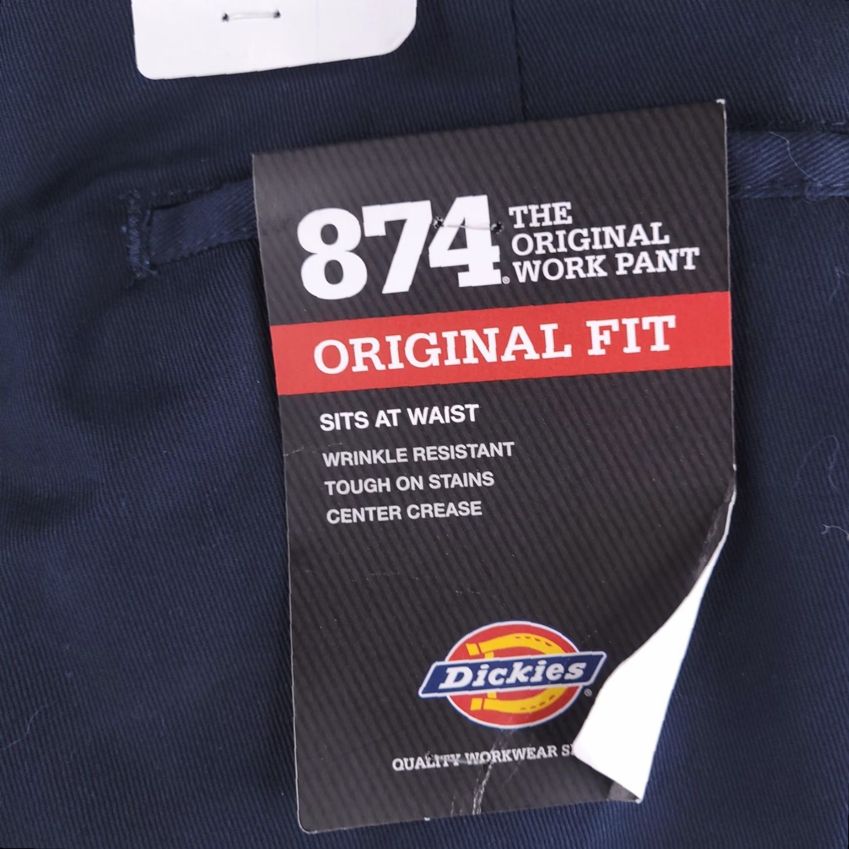 Dickies NEW Dickies Pants Mens 30x34 Original Fit 874 Navy Blue Work Casual Poly Blend Size US 30 / EU 46 - 3 Thumbnail