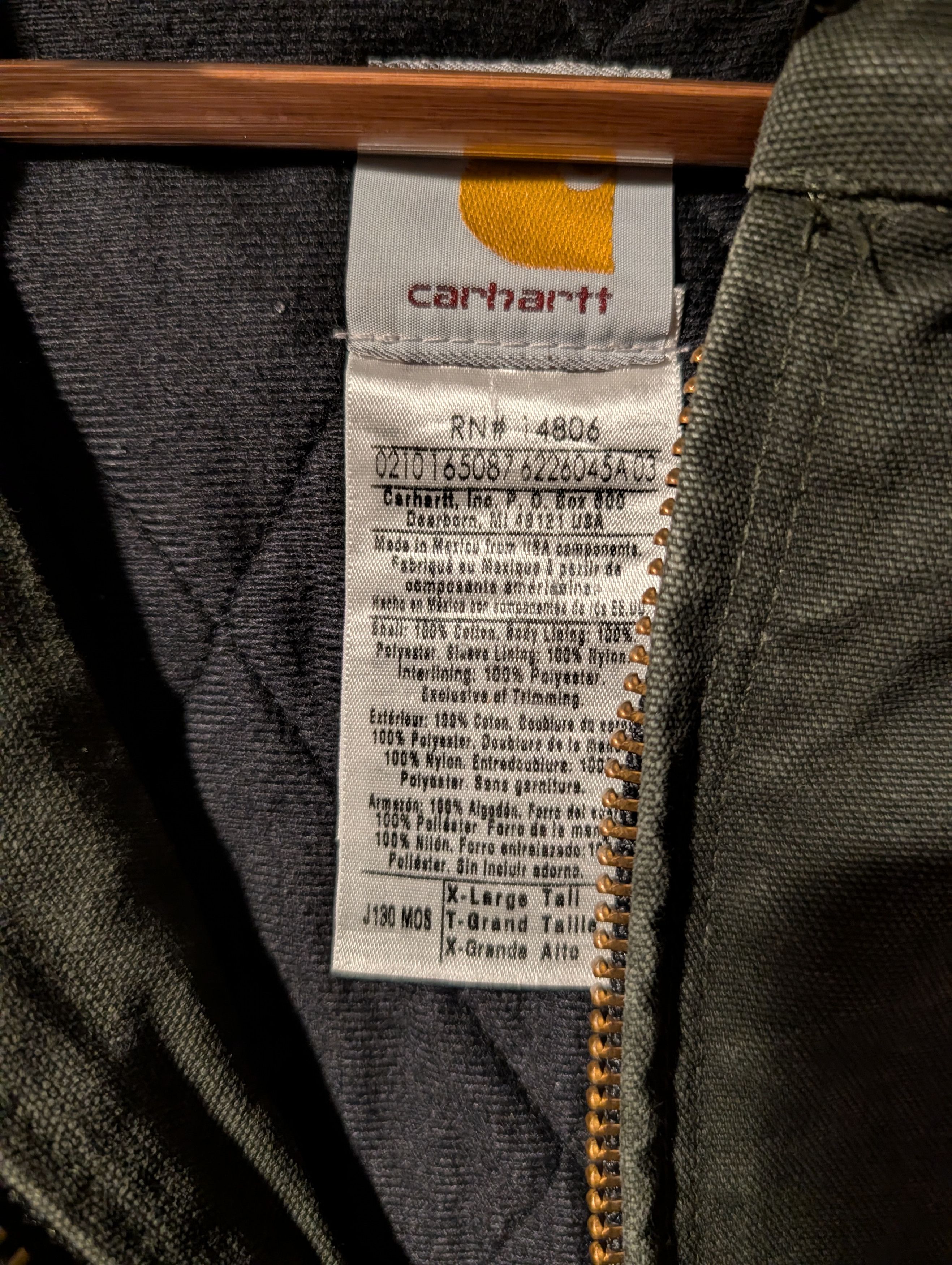 Carhartt Vtg Carhartt J130 MOS Active Jacket Hooded Mens XL Tall Size US XL / EU 56 / 4 - 3 Thumbnail