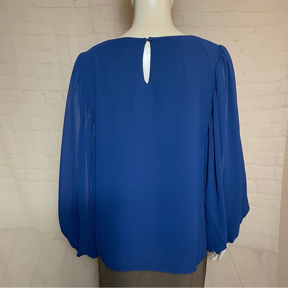 Vince Camuto NWT New Vince Camuto Blue Chiffon Balloon Sleeve Beaded Blo Size M / US 6-8 / IT 42-44 - 5 Thumbnail