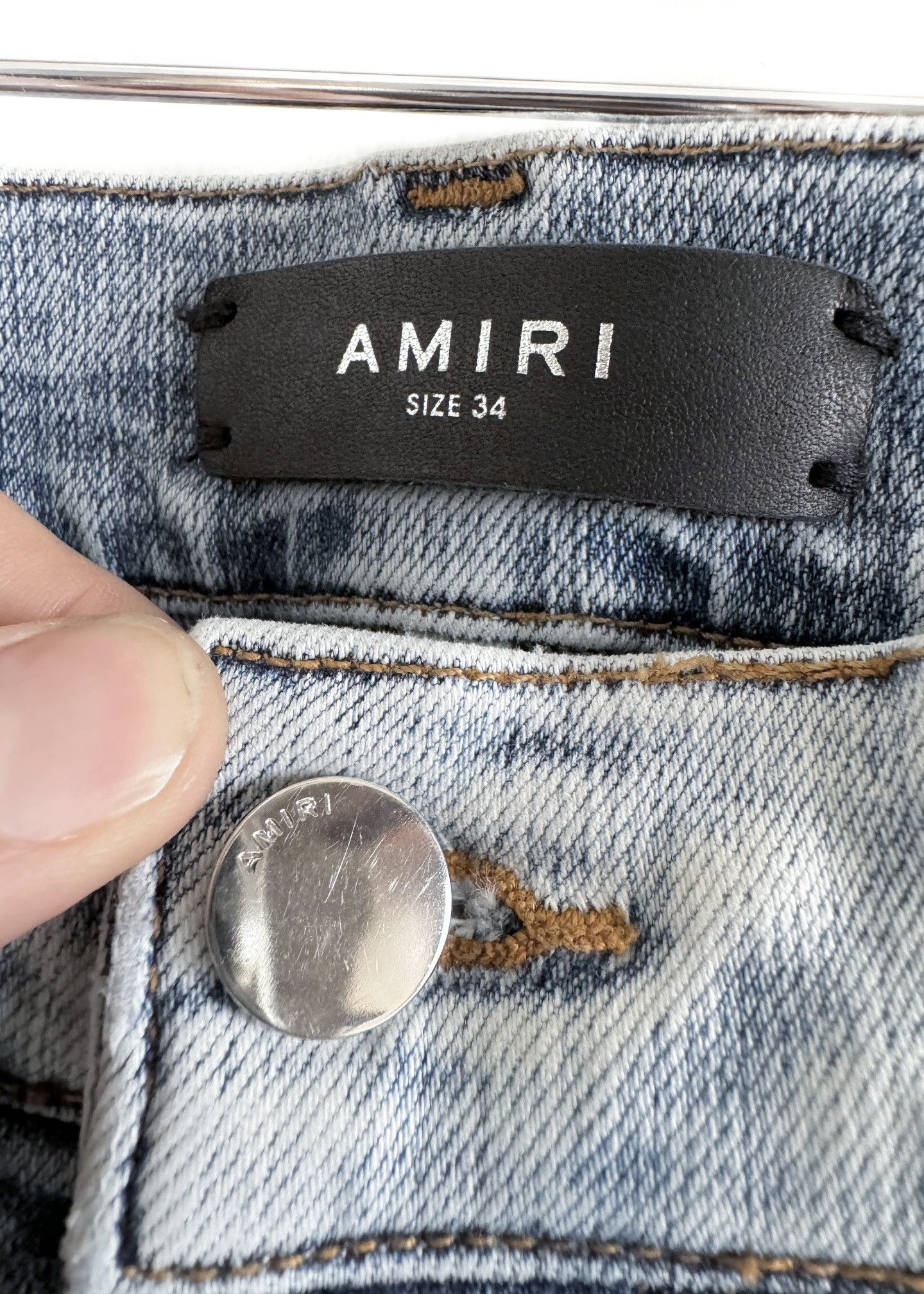 Amiri Bleach Washed Blue Slim Stack Jeans
