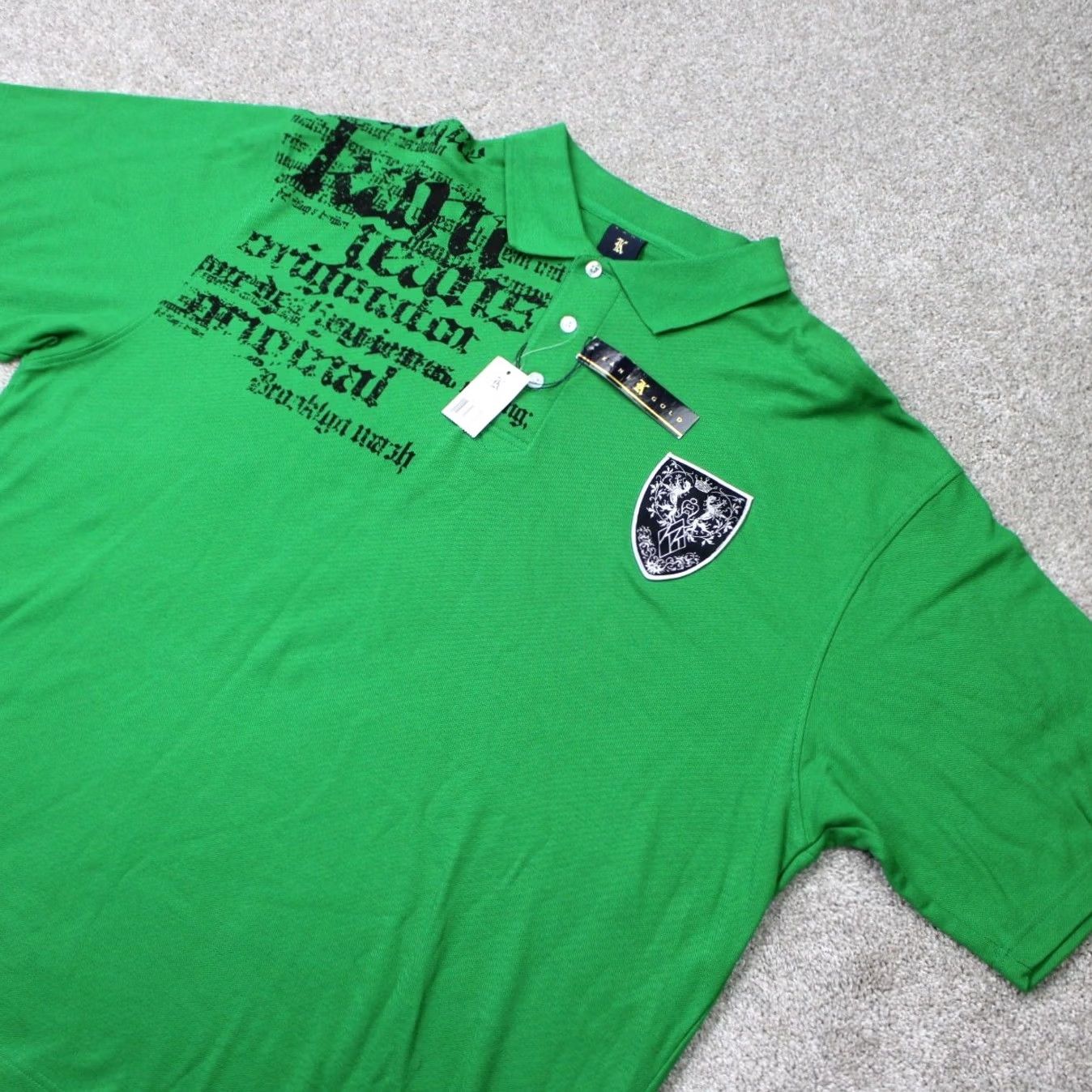 Vintage Kani Gold Polo Shirt Mens 3XL Green Graphic Pique Cotton/Poly Short Sleeve Shirt Polo Size US XXL / EU 58 / 5 - 3 Thumbnail