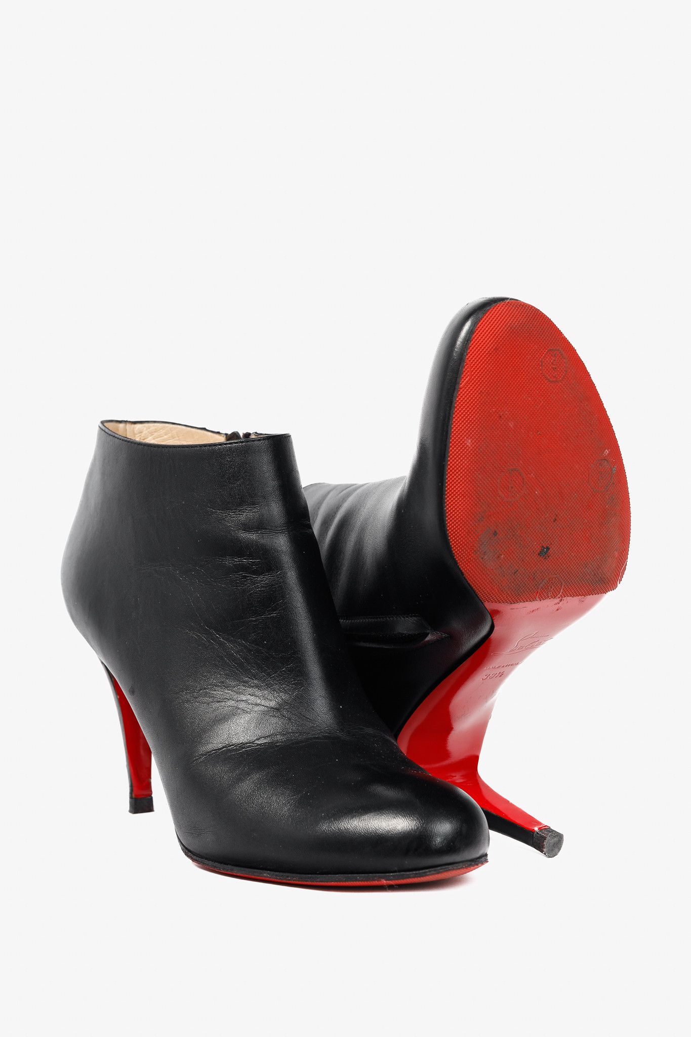 Christian Louboutin Christian Louboutin Belle Black Leather Ankle Boots Size US 8 / IT 38 - 4 Thumbnail