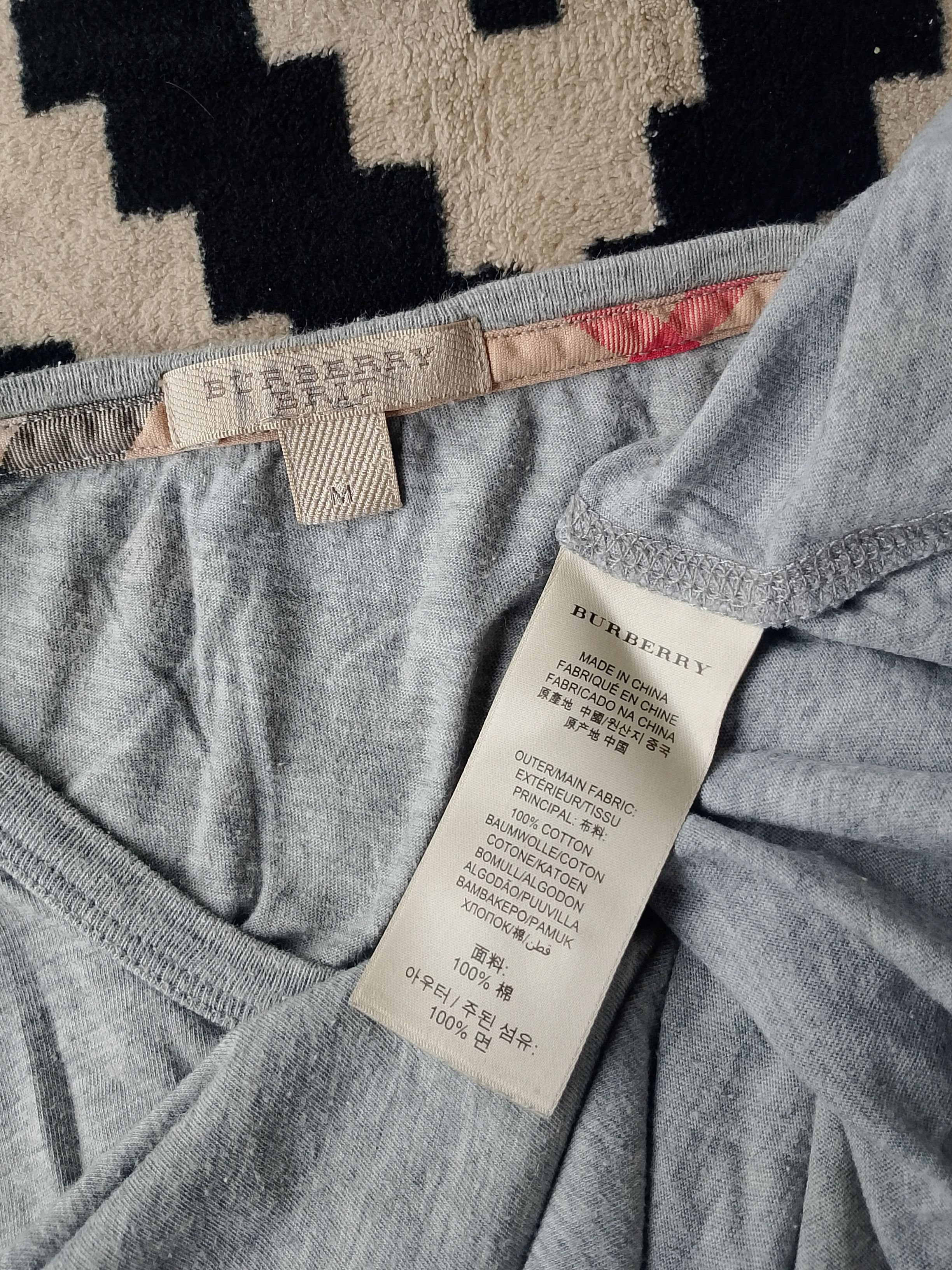 Burberry Burberry Grey Cotton Long Sleeve Henley Knight Embroidery Size US M / EU 48-50 / 2 - 7 Thumbnail