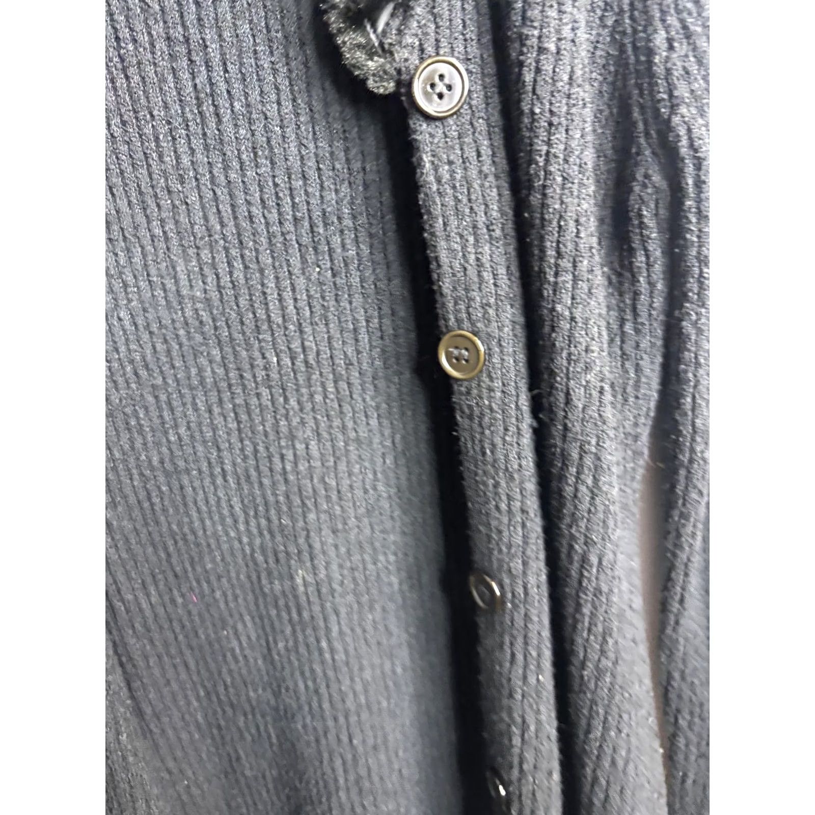 Vintage VINTAGE Georgiou Studio Cardigan Sweater Womens Small Black Faux Fur Trim Longline VTG Size S / US 4 / IT 40 - 4 Thumbnail