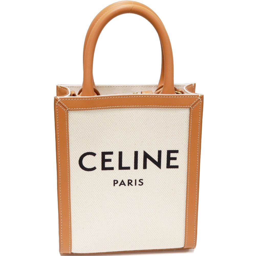 Celine Celine Celine Canvas Calfskin 2-Way Mini Vertical Cabas Tote Bag Canvas Tote Bag 193302BNZ.02NT in Pristine Condition Size ONE SIZE - 1 Thumbnail