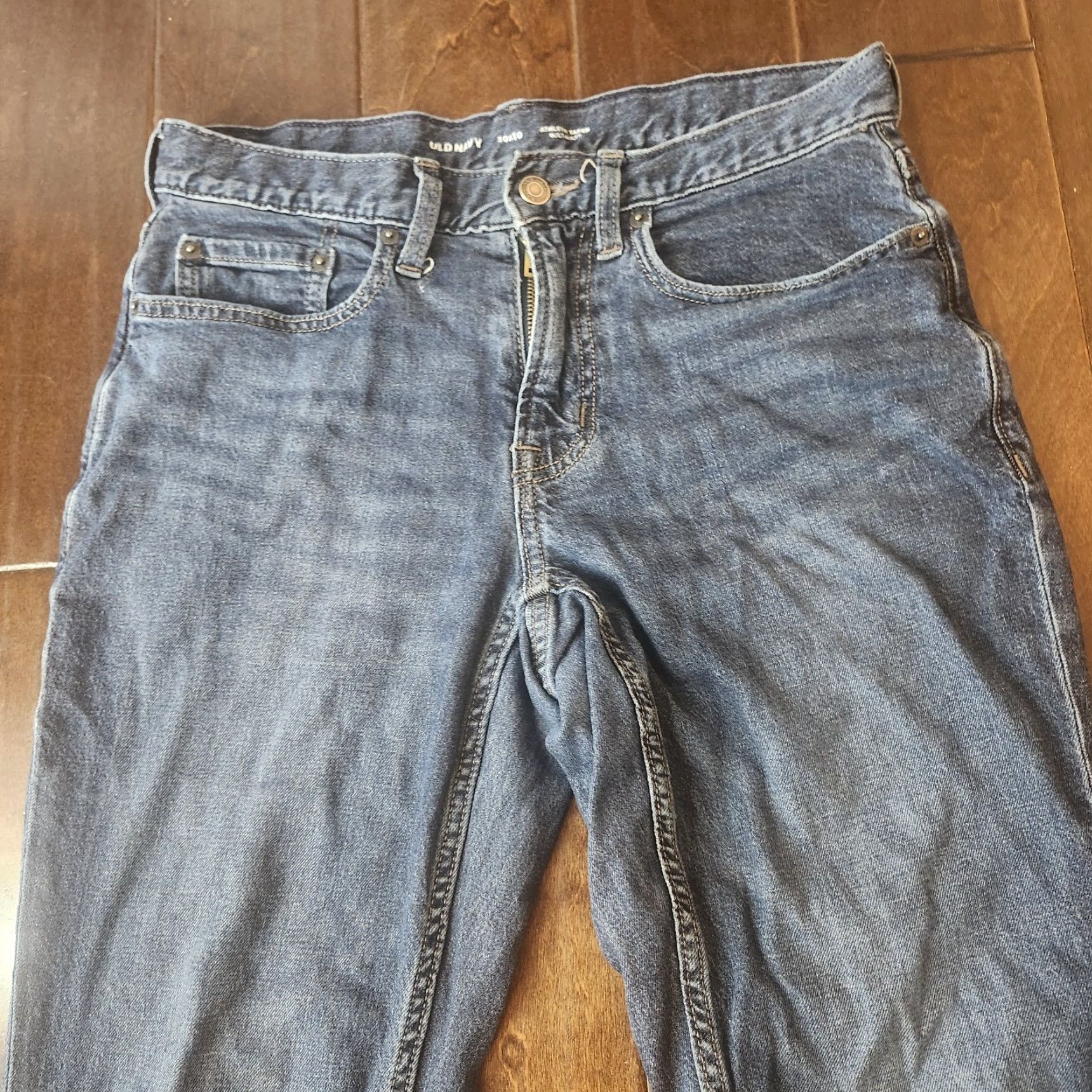 Old Navy VINTAGE Old Navy Athletic Taper Built In Flex Jeans Mens 30x30 Dark Wash Denim Size US 30 / EU 46 - 6 Thumbnail