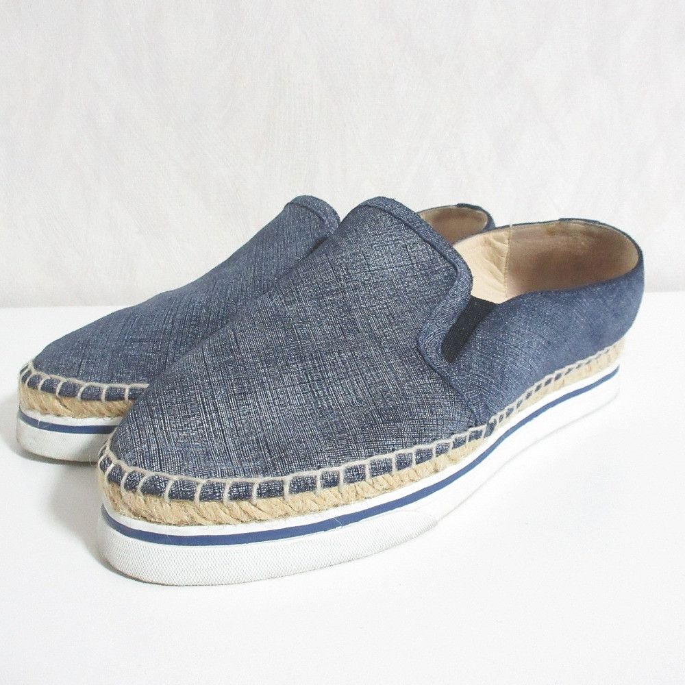 Jimmy Choo Jimmy Choo Jimmy Choo DAWN denim leather espadrille slip on sneakers Leather Shoes DUTY FREE for USA Size ONE SIZE - 1 Thumbnail