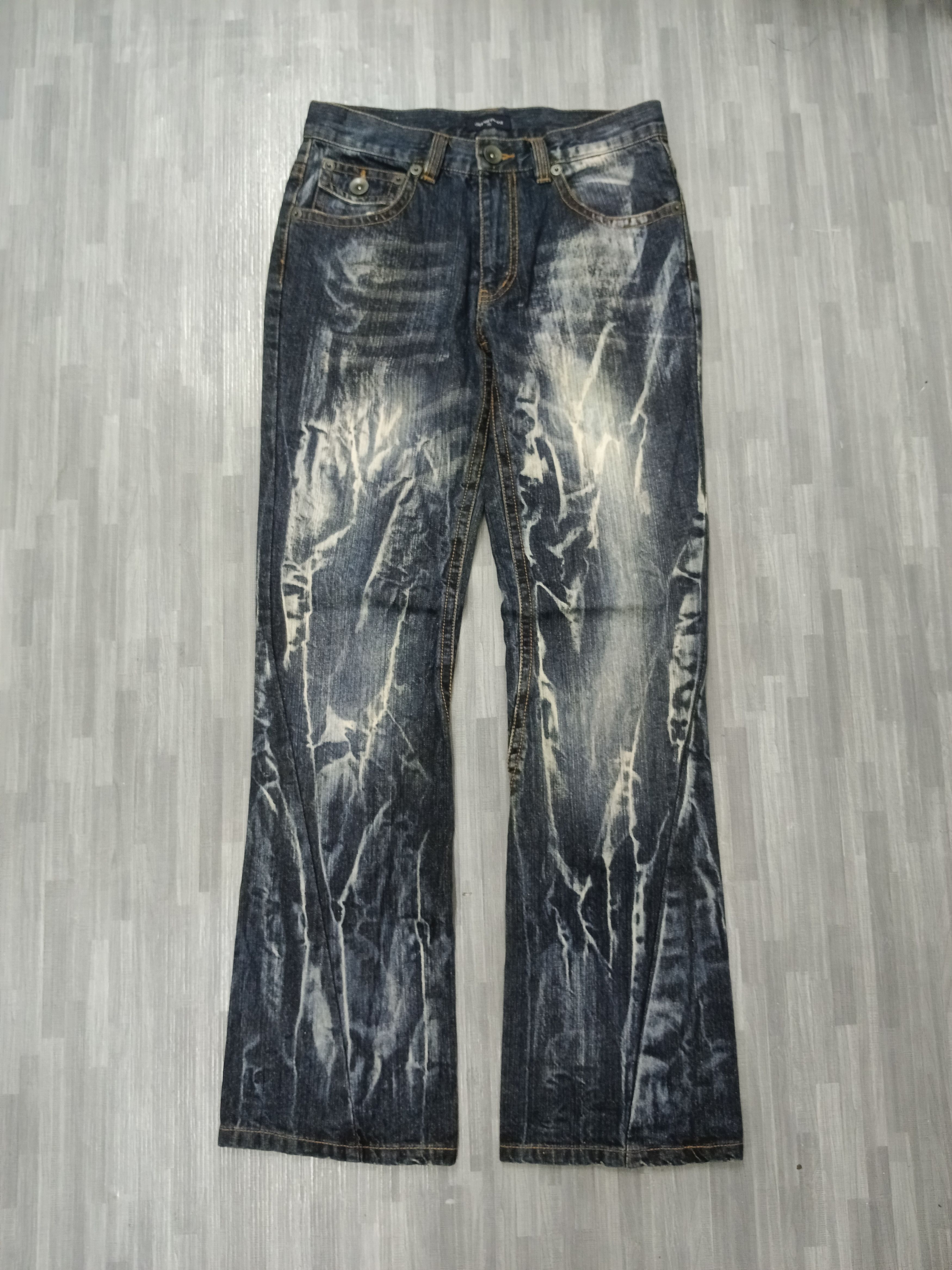 Japanese Brand FLARE SICK TWIST SIGNAL POINT DENIM PANTS Size US 29 - 2 Thumbnail