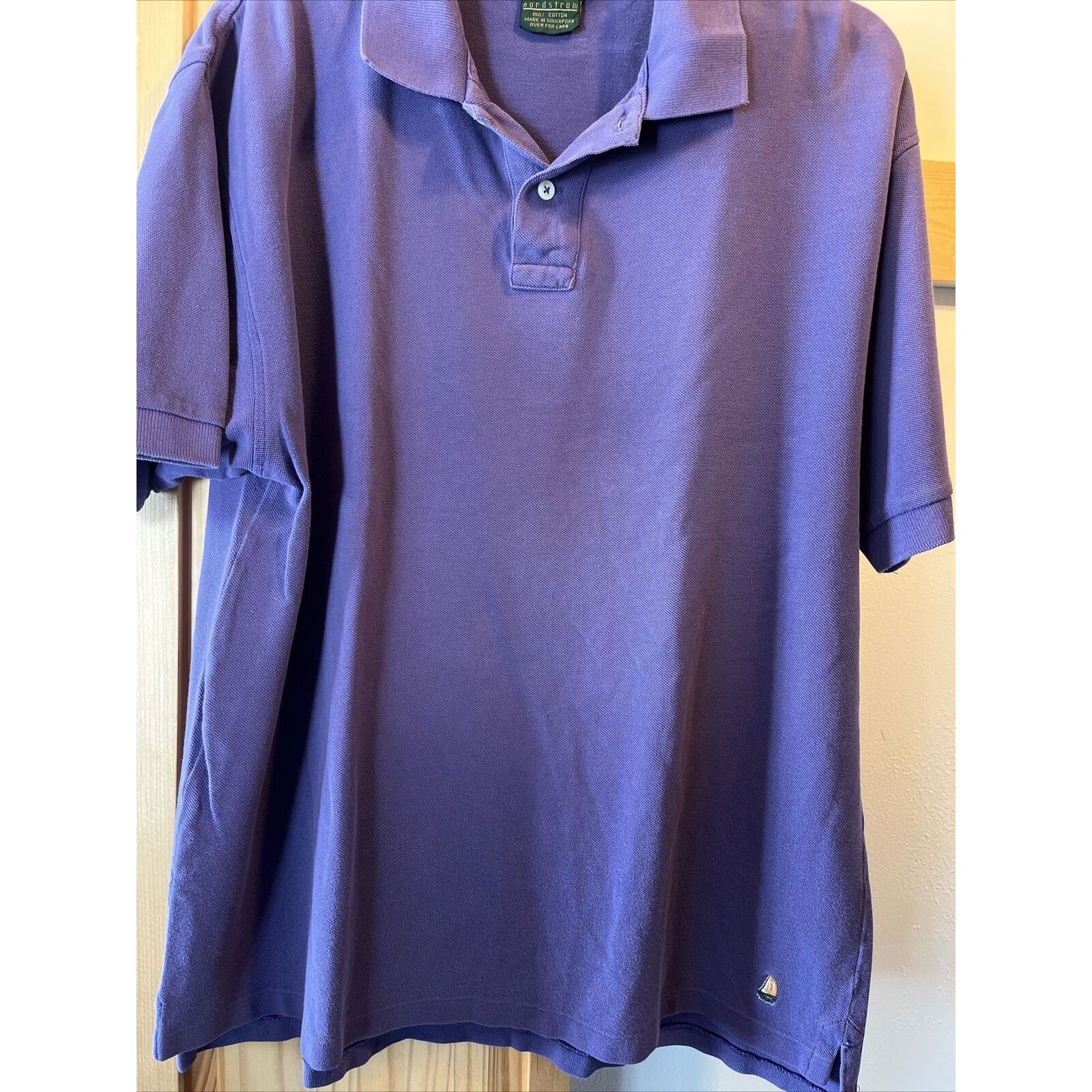 Nordstrom Nordstrom Mens L Purple Short Sleeve Button cotton golf polo Size US L / EU 52-54 / 3 - 9 Thumbnail